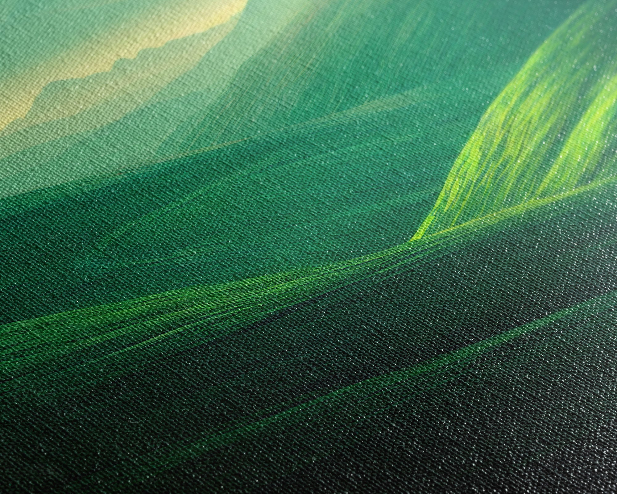 Emerald Green Landscape, Rolling Hills of Ireland, Framed Canvas Print, Ready To Hang Framed Wall Art, Living Room Wall Hanging