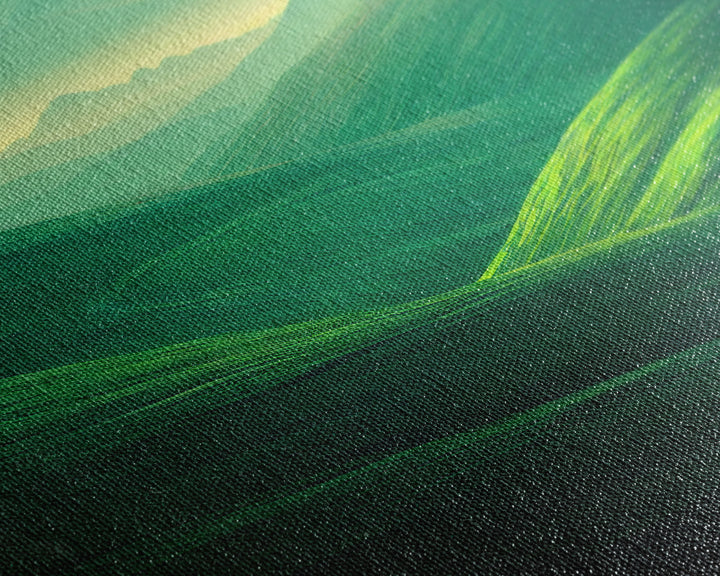 Emerald Green Landscape, Rolling Hills of Ireland, Framed Canvas Print, Ready To Hang Framed Wall Art, Living Room Wall Hanging