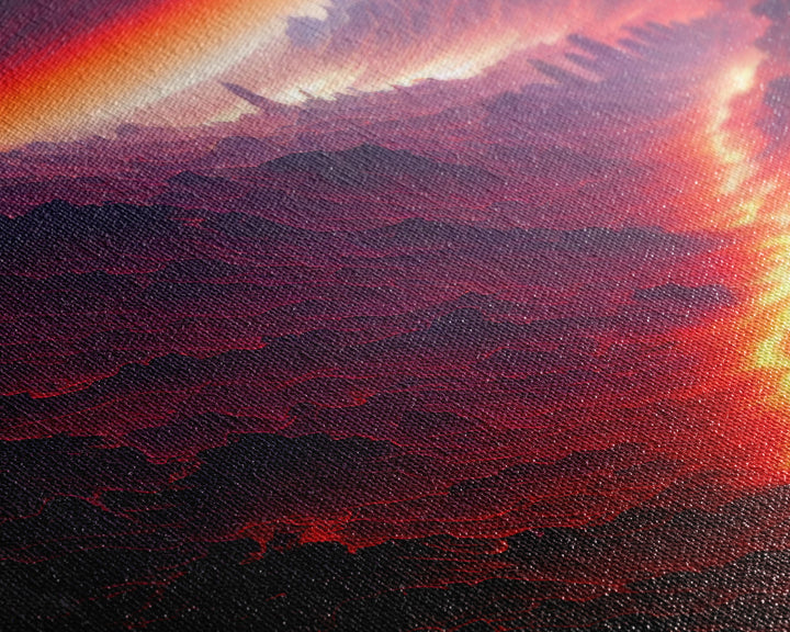 Lava Flow, Depths of Hades Art, Framed Canvas Print, Ready To Hang Framed Wall Art, Living Room Wall Hanging