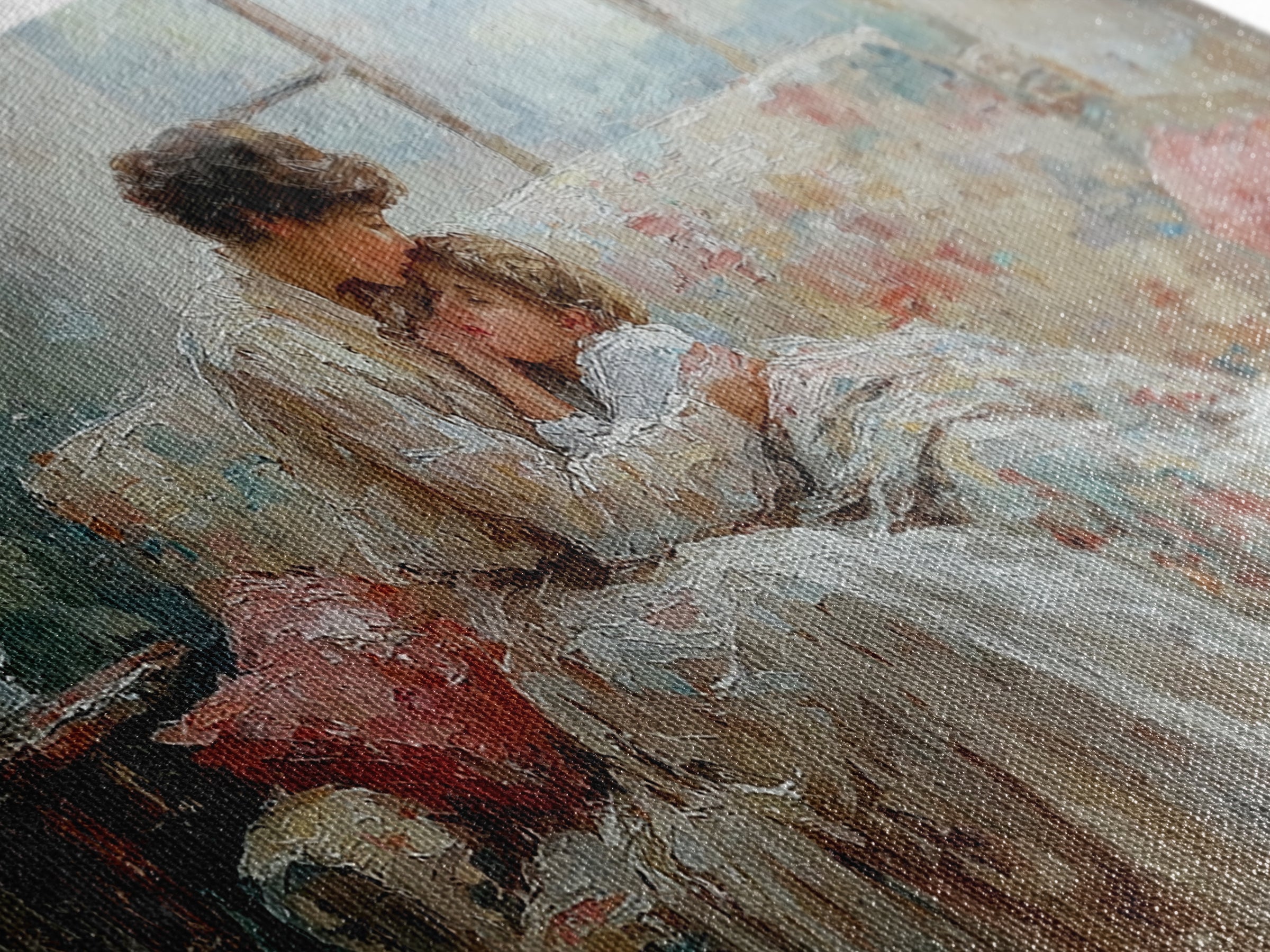Mother And Baby Morning Embrace Wall Art, Impressionist Nursery Decor, Cozy Bedroom Print, Gift For Mom, Framed Fine Art
