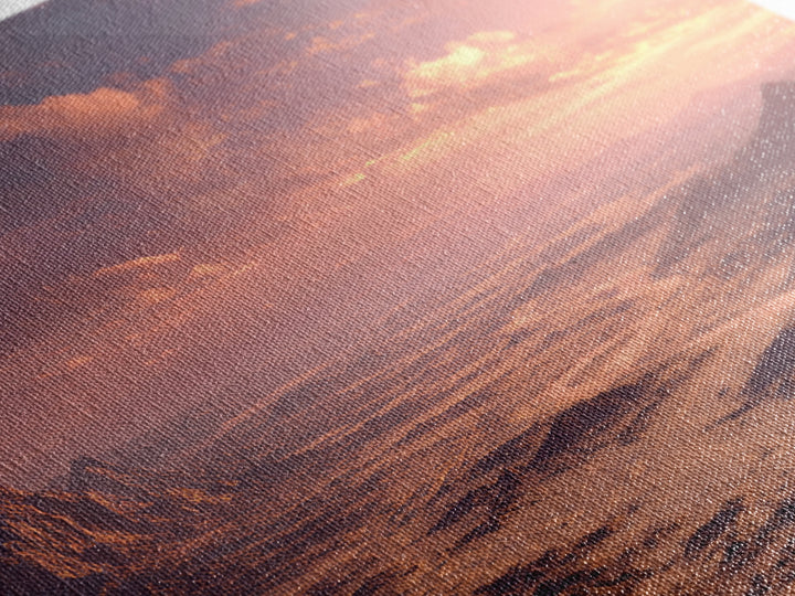 Sunset Desert Canyon Landscape Wall Art, Dreamy Pink Sky Canvas Print, Modern Southwest Home Decor Artwork