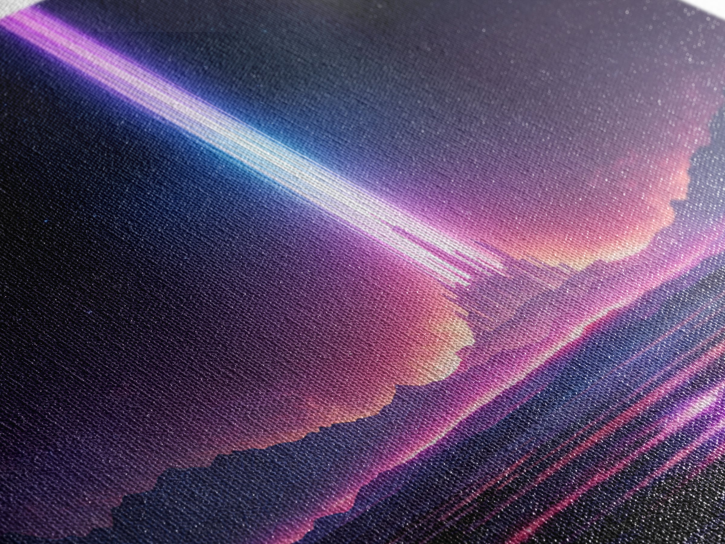 Futuristic Neon City With Beams Of Light Wall Art Canvas Print Modern Sci Fi Decor For Living Room