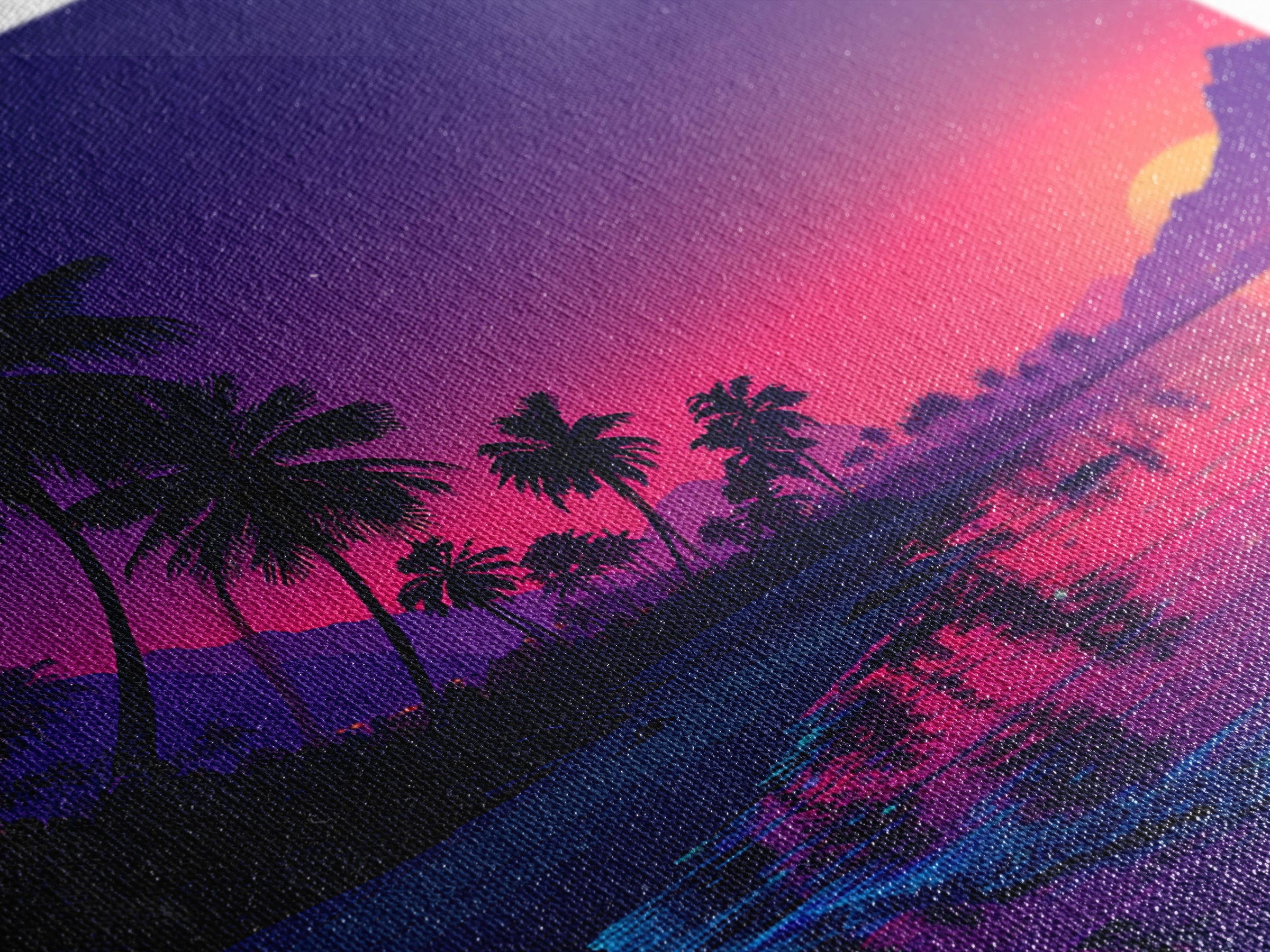 Vibrant Tropical Sunset Beach Wall Art, Colorful Coastal Ocean Print, Summer Home Decor, Modern Coastal Wall Art Print