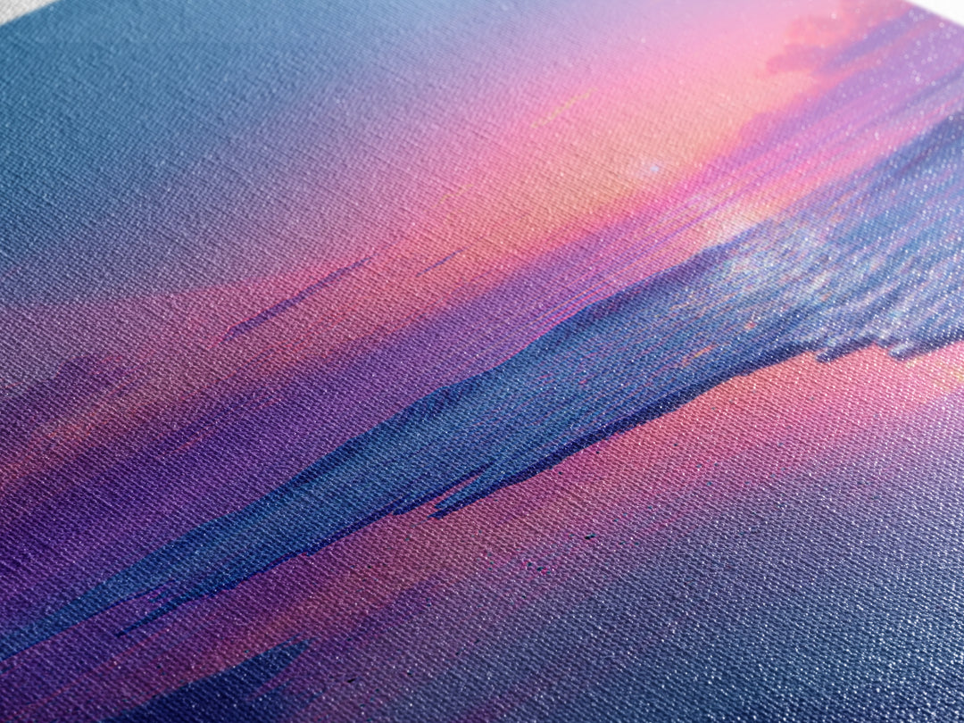 Pastel Pink And Blue Ocean Sunset Beach Landscape Wall Art Coastal Decor Calming Seascape Print For Bedroom Or Living Room