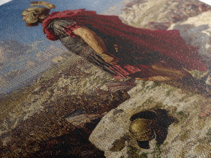 Roman General Overlooking Ancient Battlefield Wall Art, Classical Oil Painting Print, Historical Decor, Living Room Art, Gift For Him