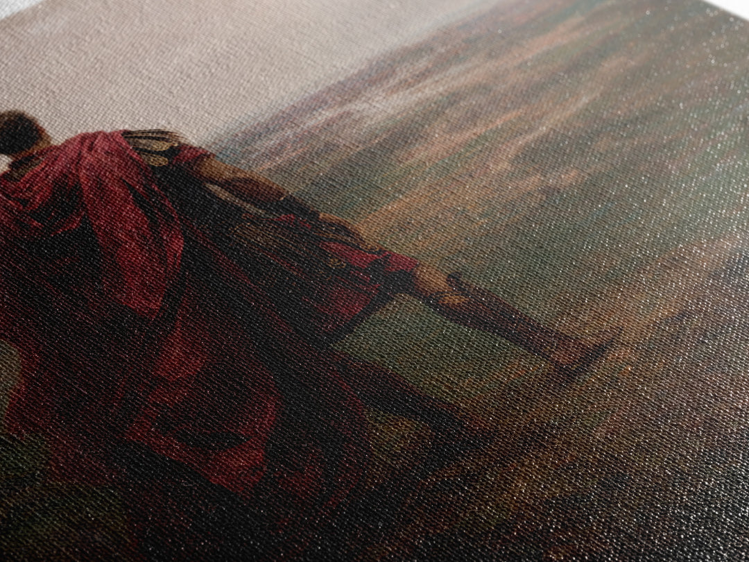 Roman Commander Overlooking Ancient Valley Wall Art, Mythological Art, Historical Art Print, Luxury Living Room Decor, Gift