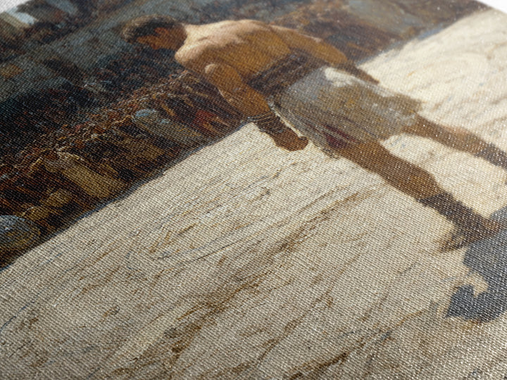 Gladiator In Roman Arena Canvas Print, Ancient History Oil Painting, Masculine Wall Art, Classical Office Decor Gift For Him