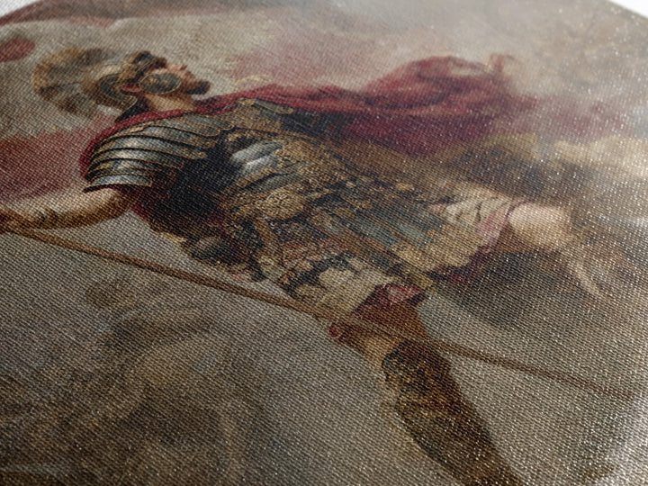 Roman Standard Bearer With Eagle Flag, Classical Battle Canvas Print, Historical Wall Art, Ancient Rome Decor, Gift For Him