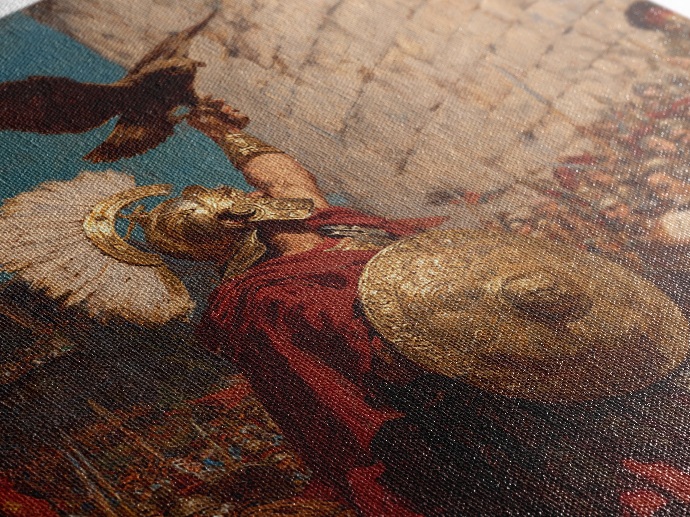 Triumphant Roman Commander With Eagle Wall Art, Ancient Battle Painting, Historical Canvas Decor, Statement Living Room Art