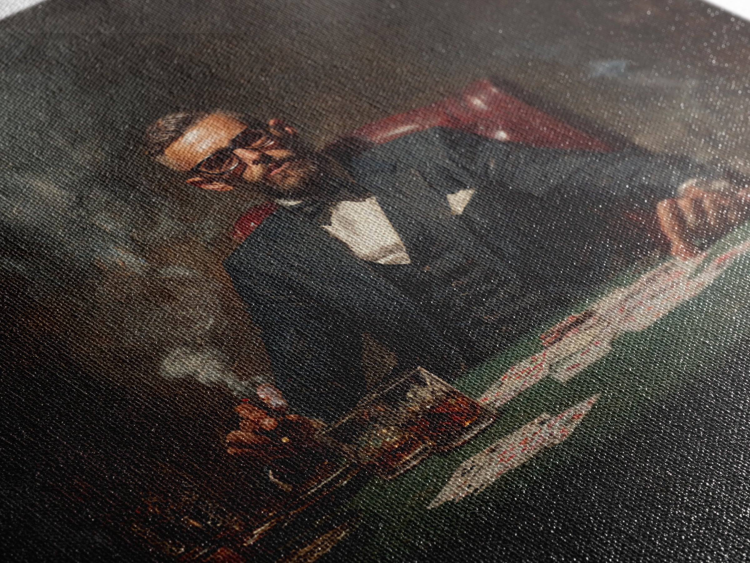 Suited Poker Player With Cigar Canvas Print, Speakeasy Bar Art, Casino Wall Decor, Man Cave Gift, Moody Office Decor, For Him