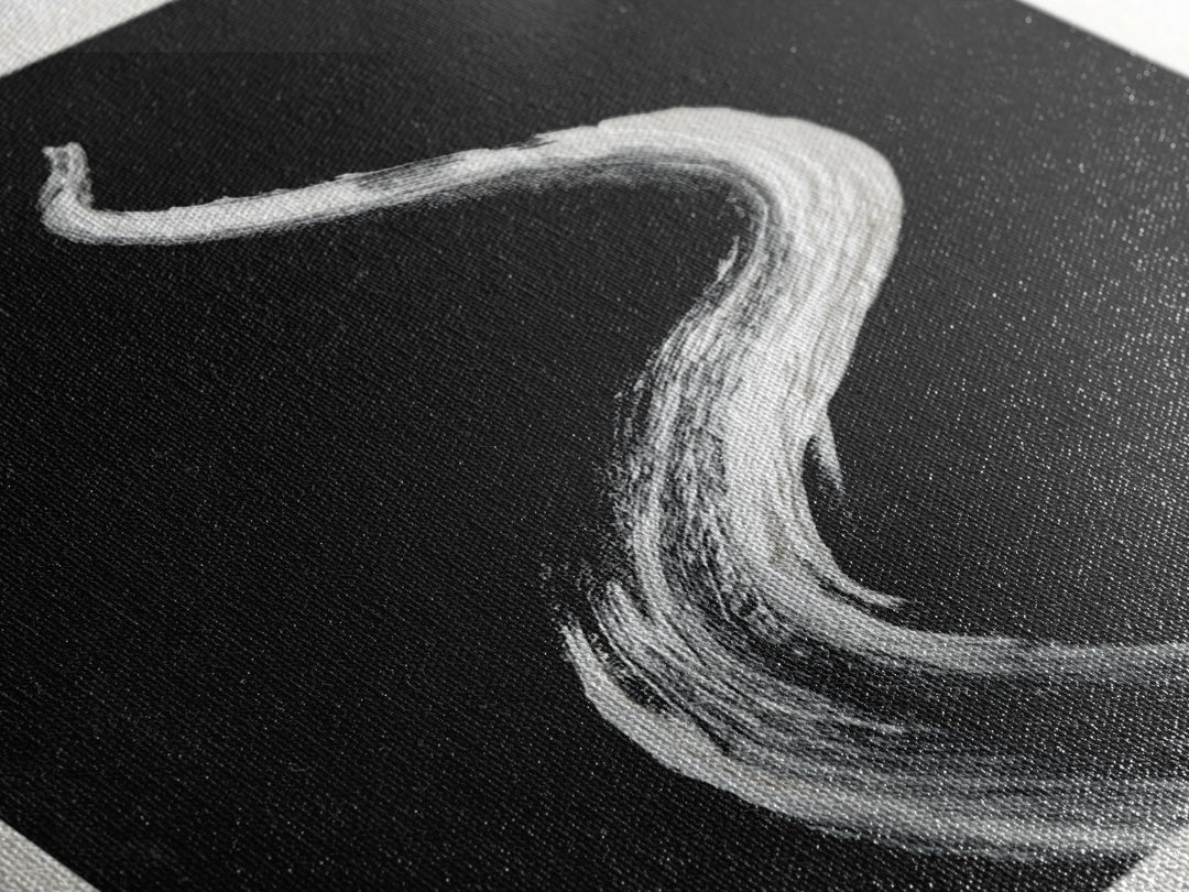 Minimalist Black And White Abstract Line Wall Art, Modern Monochrome Painting Print, Contemporary Home Decor Office Art