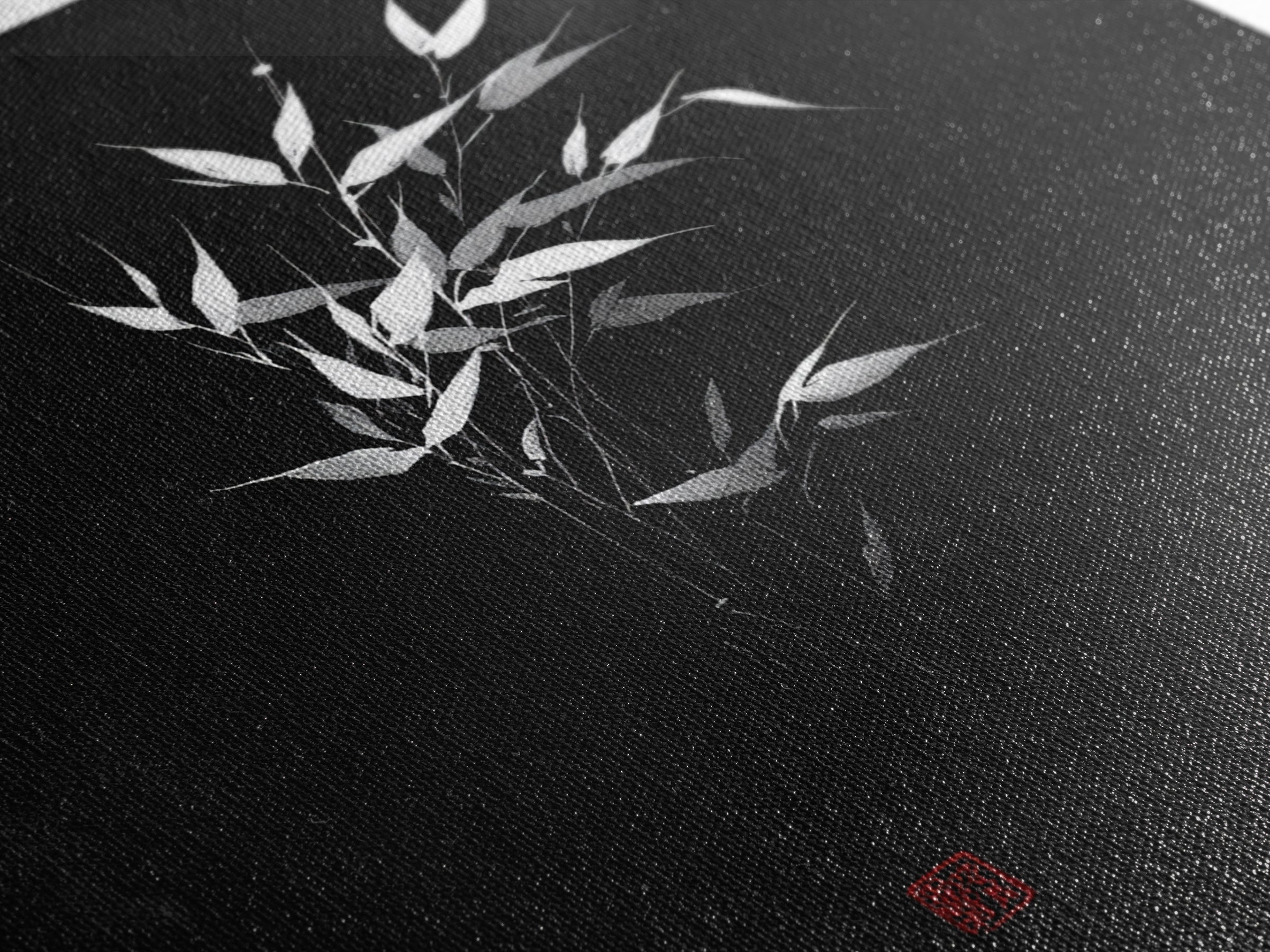 Minimalist Bamboo Leaves Black And White Japanese Wall Art Zen Nature Painting Modern Decor Living Room Wall Art Framed Canvas