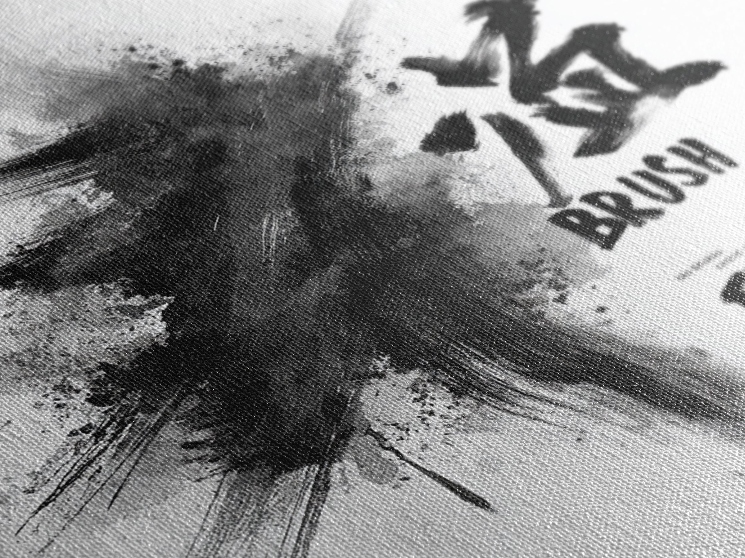 Bold Ink Brush Calligraphy Wall Art, Black And White Abstract Painting Print, Modern Japanese Wall Decor For Office Or Home