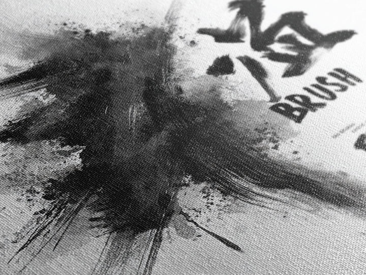 Bold Ink Brush Calligraphy Wall Art, Black And White Abstract Painting Print, Modern Japanese Wall Decor For Office Or Home