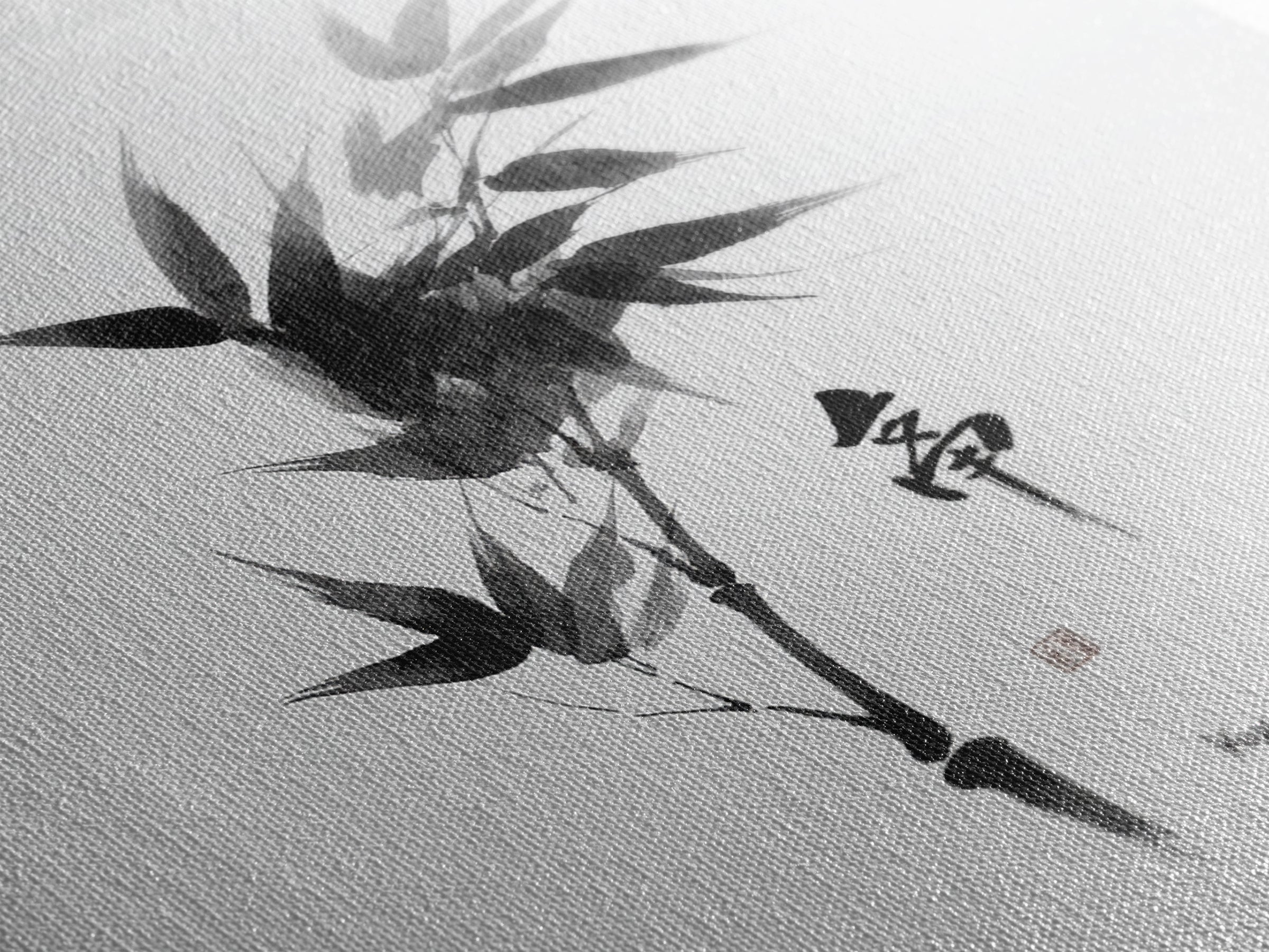 Minimalist Japanese Bamboo Ink Painting Black And White Wall Art Zen Home Decor Japandi Wall Art Print For Bedroom Living Room