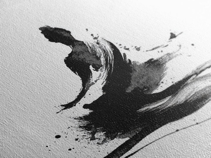 Minimal Ink Meditating Figure Wall Art, Black And White Zen Canvas Print, Modern Minimalist Decor For Yoga Room Or Home Office