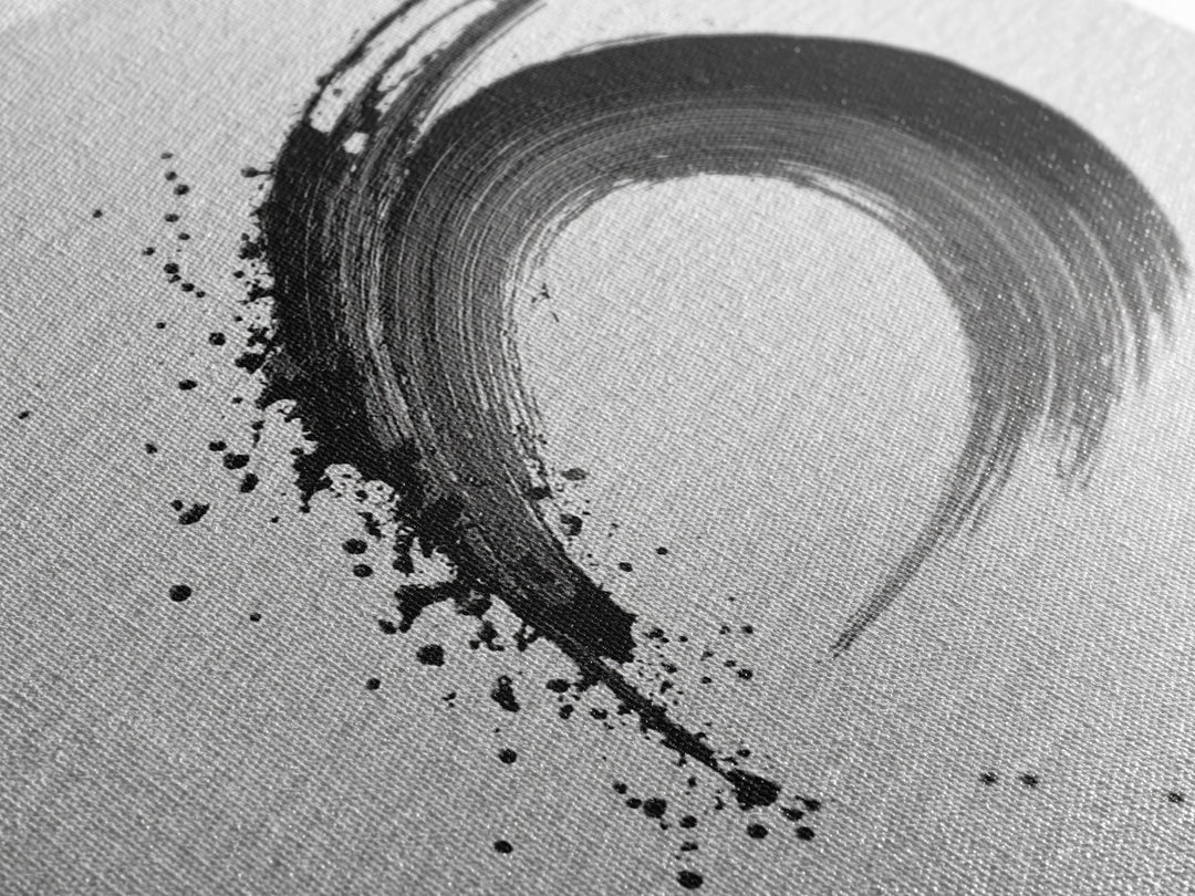 Zen Enso Brush Stroke Minimalist Black And White Wall Art Japanese Calligraphy Painting Modern Decor Minimalist Wall Art Print