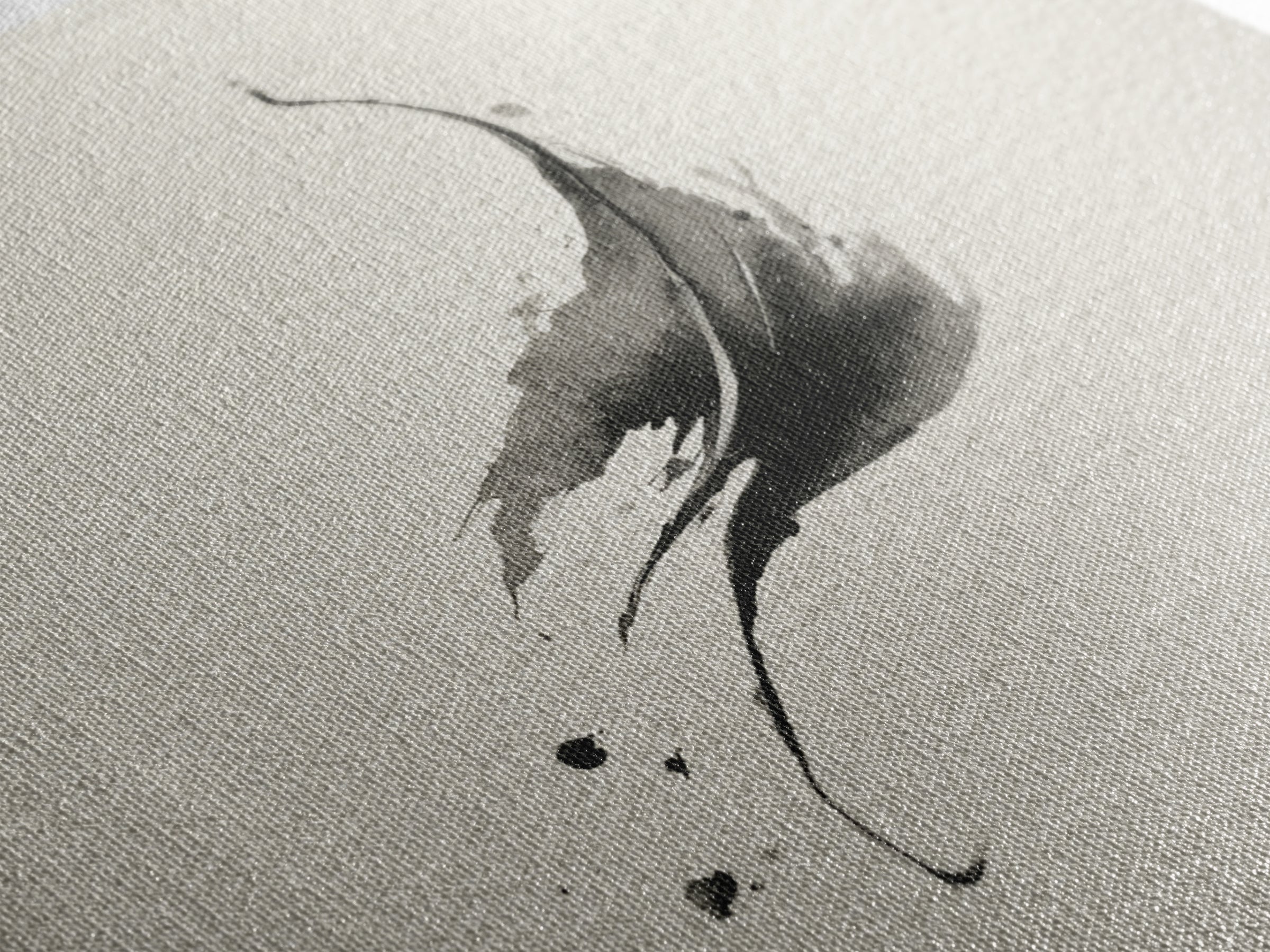 Minimalist Ink Brushstroke Wall Art Print, Japanese Zen Abstract, Black And White Art, Modern Japandi Home Decor