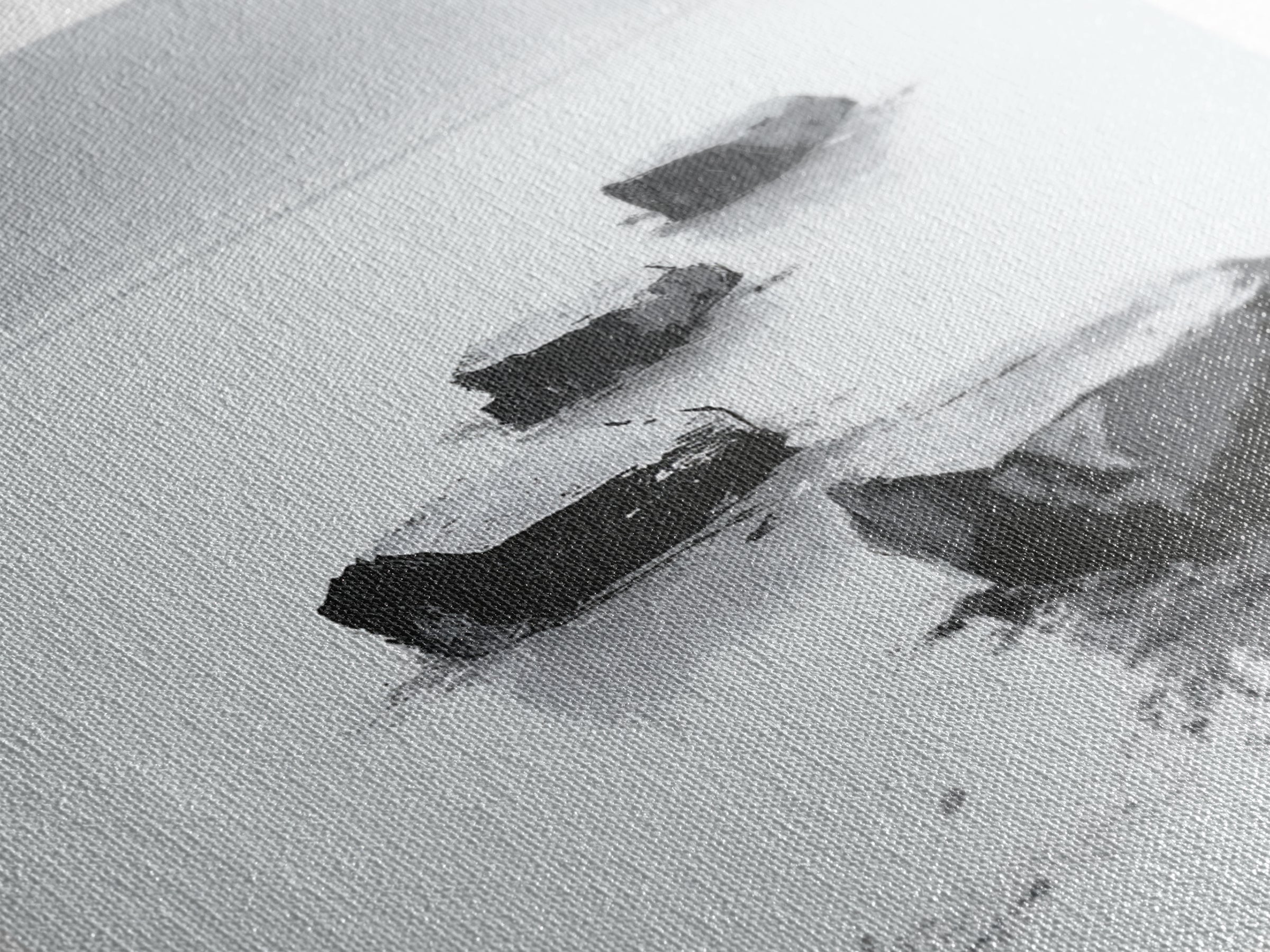 Minimal Zen Stepping Stones Wall Art, Black And White Japanese Canvas Print, Calming Wabi Sabi Decor For Home