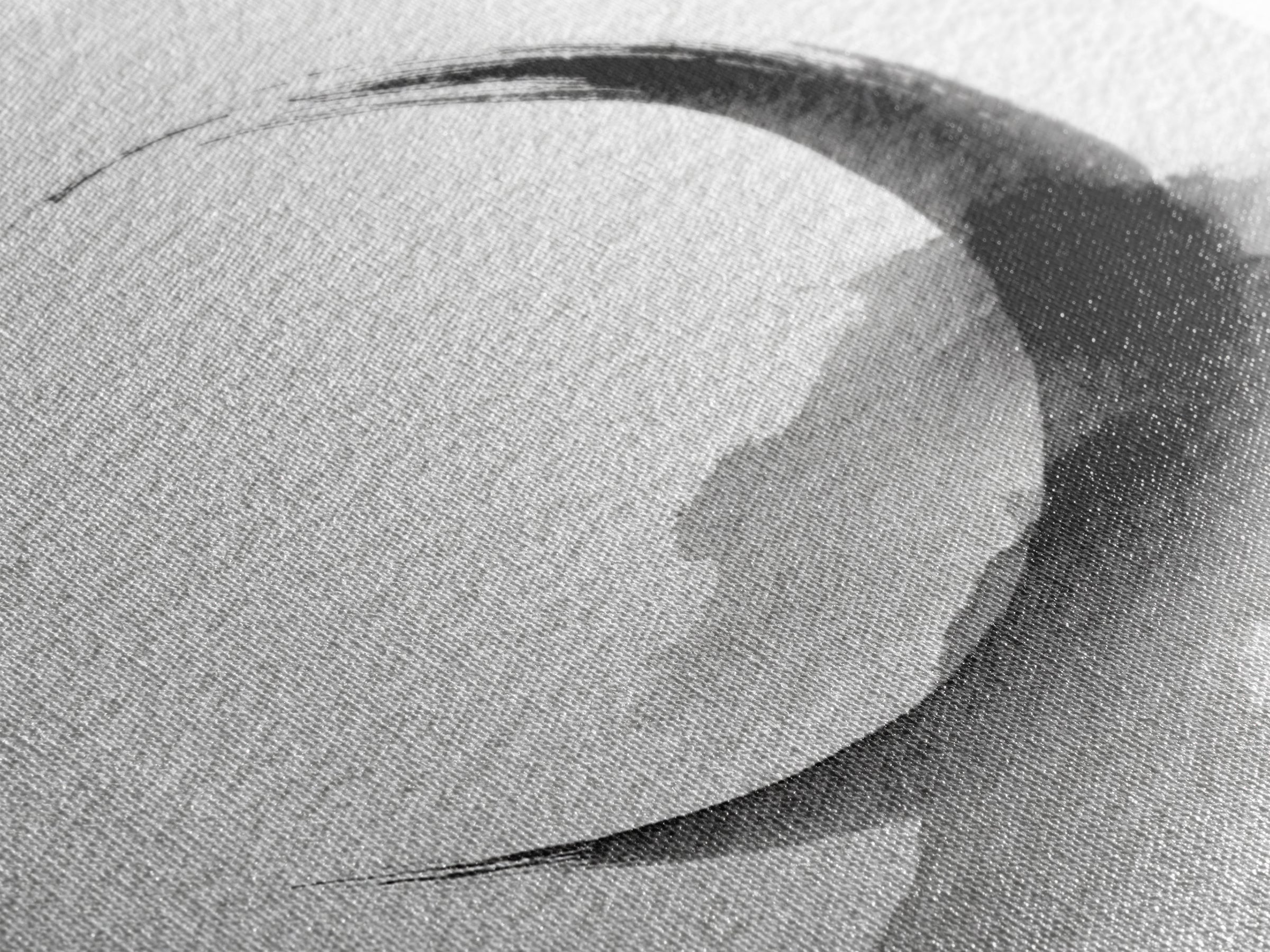 Black Ink Crescent Brushstroke Minimalist Abstract Wall Art, Japandi Zen Decor, Modern Canvas Print