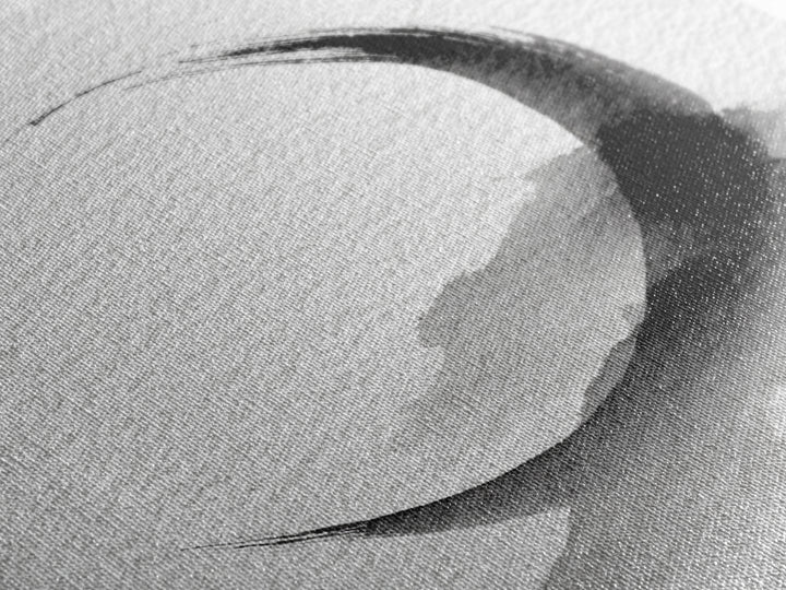 Black Ink Crescent Brushstroke Minimalist Abstract Wall Art, Japandi Zen Decor, Modern Canvas Print