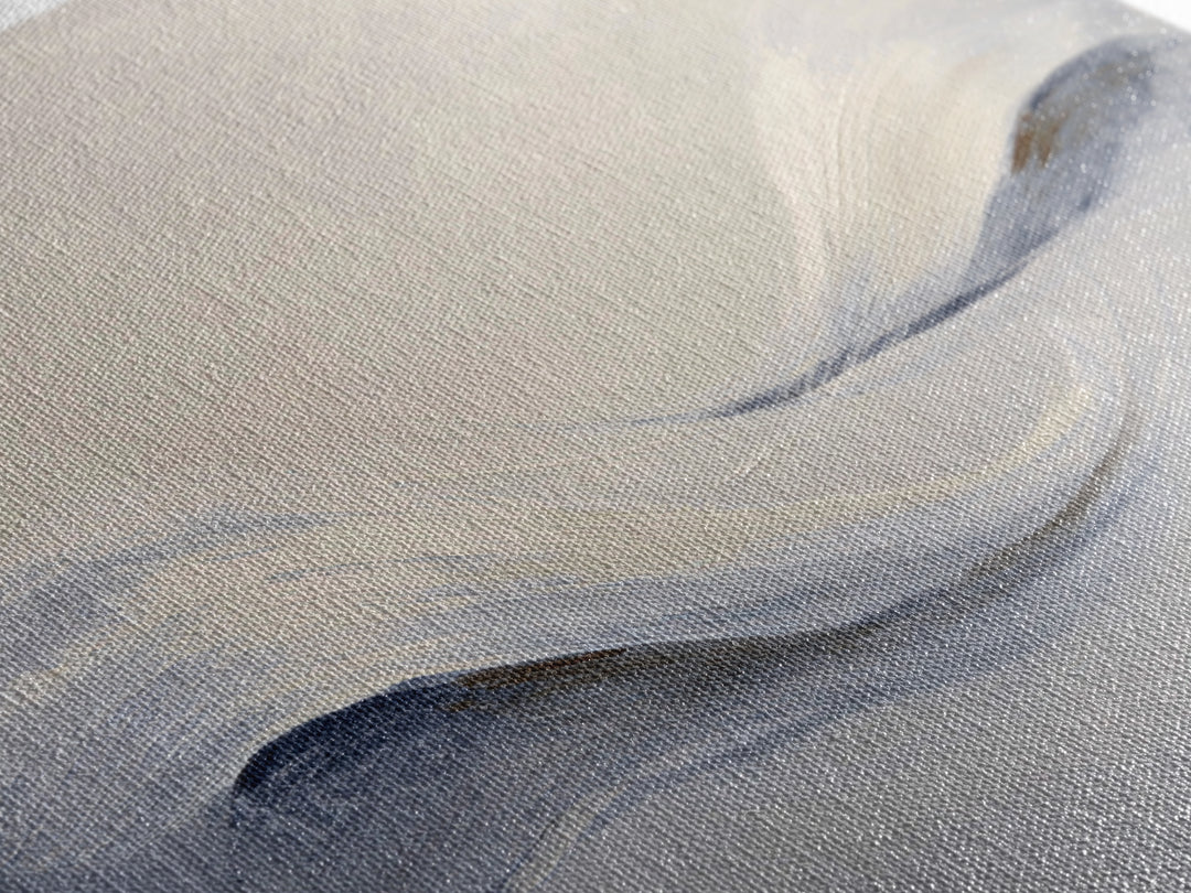 Neutral Abstract Wave Texture Wall Art, Minimalist Beige Painting Framed Canvas Print, Modern Living Room Decor