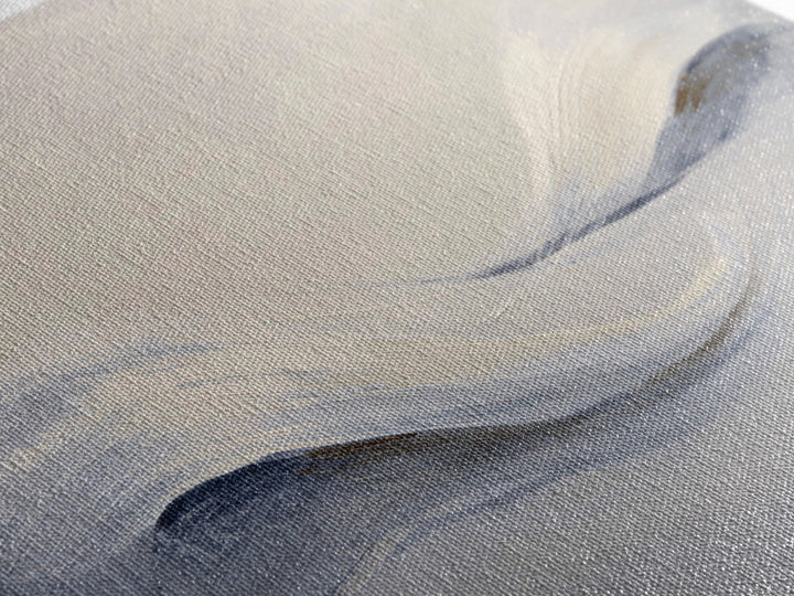 Neutral Abstract Wave Texture Wall Art, Minimalist Beige Painting Framed Canvas Print, Modern Living Room Decor