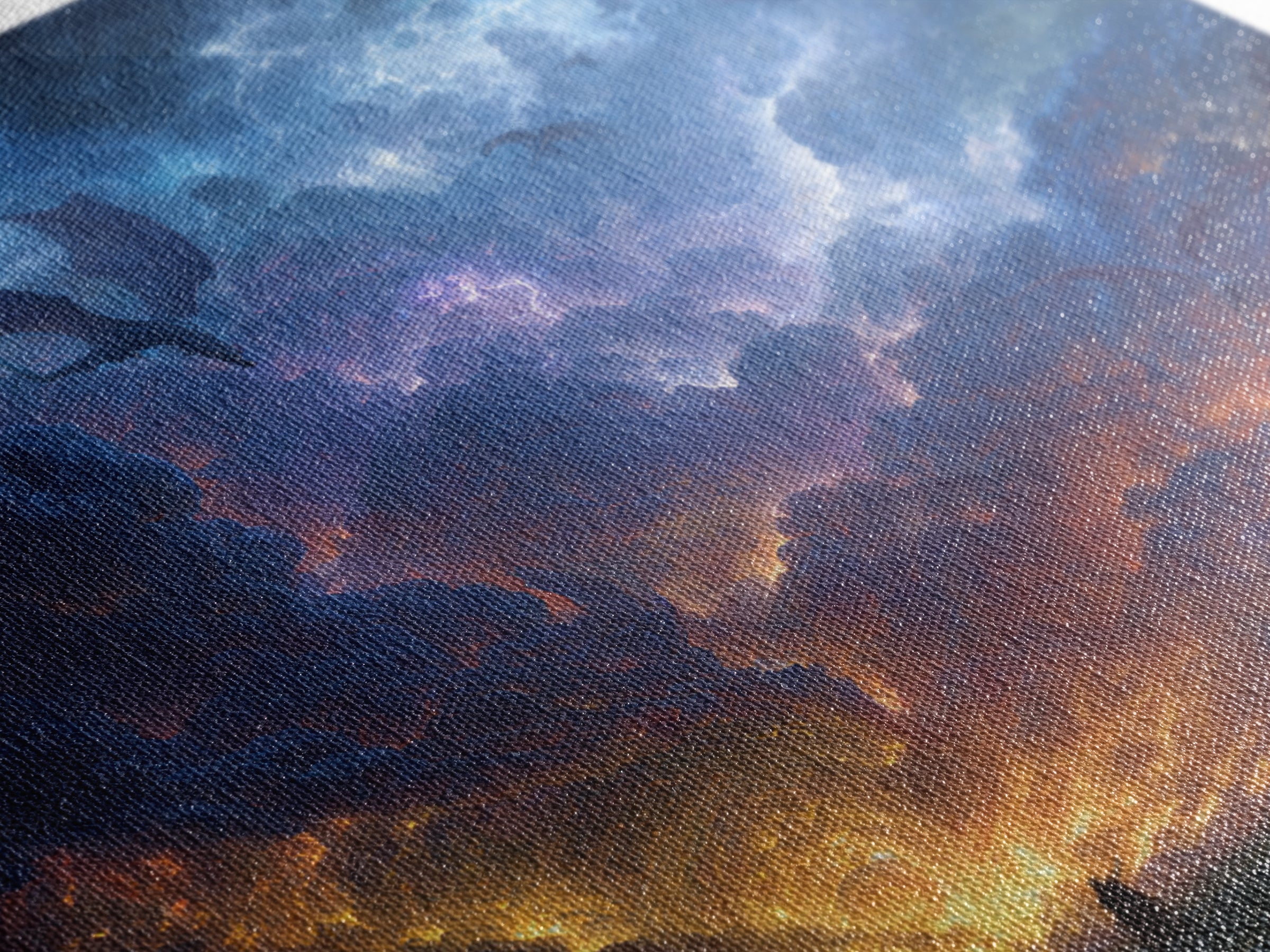 Lightning Dragons In Storm Clouds Canvas Print, Dark Fantasy Wall Art, Epic Gaming Room Decor, Dramatic Sky Gift For Him
