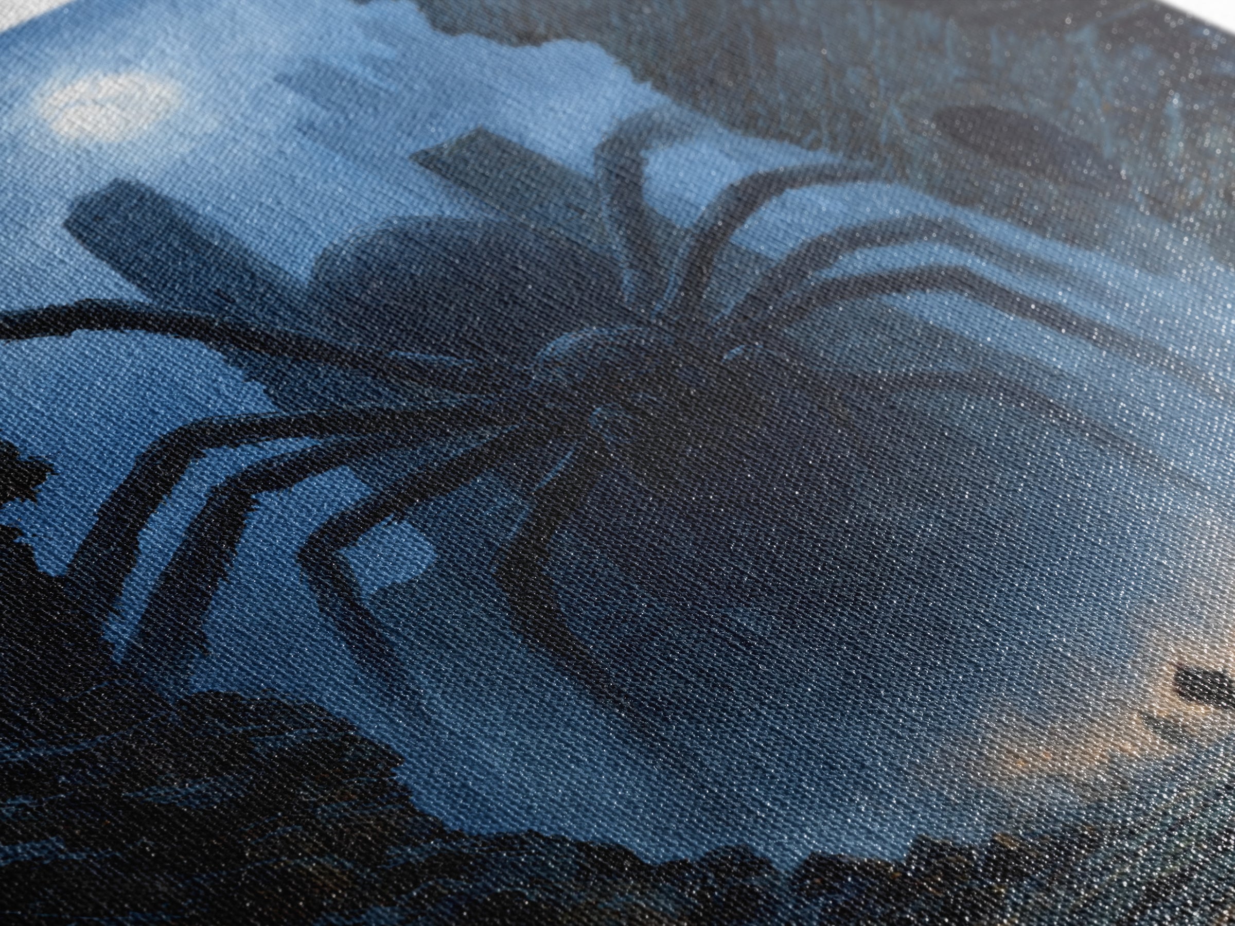 Giant Spider In Moonlit Ruins Wall Art, Dark Fantasy Canvas Print, Gothic Dungeon Decor, Creepy Adventure Gift For Gamers