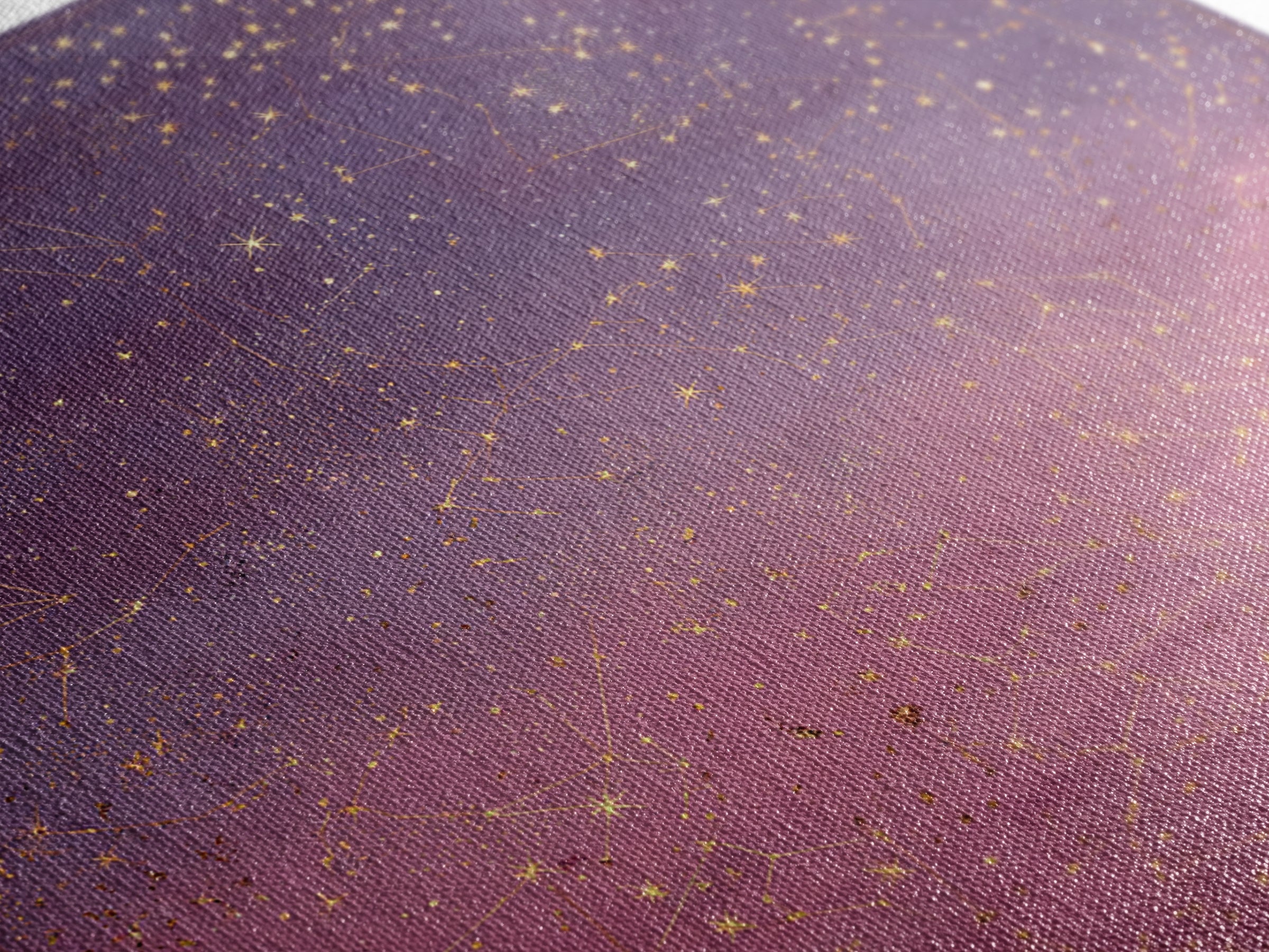 Golden Zodiac Constellation Sky Wall Art, Astrology Poster, Celestial Wall Decor, Mystical Purple Bedroom Art Print Gift