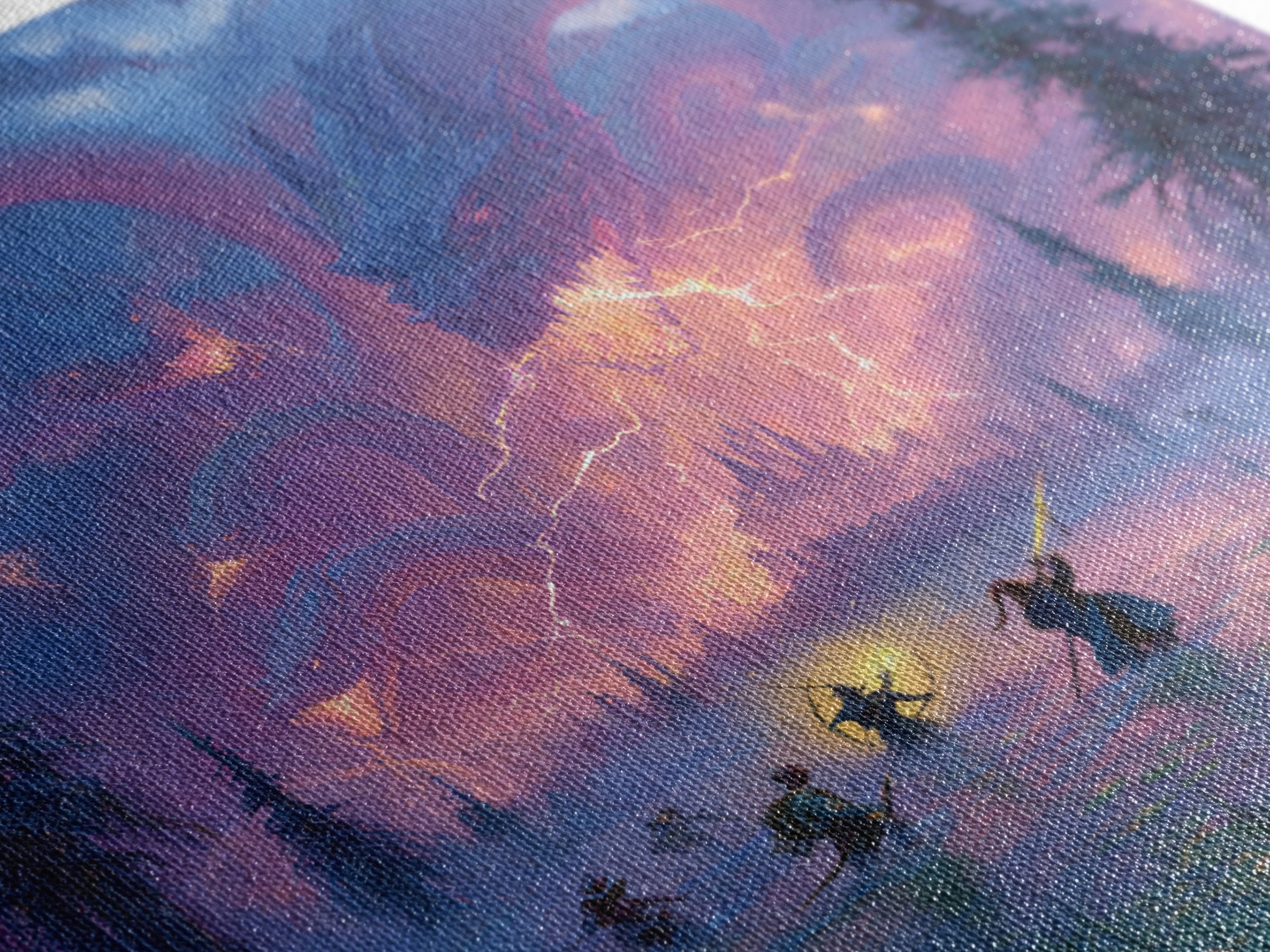 Epic Blue Dragon Battle Over Misty Castle Canvas Print, Fantasy Wall Art, Dungeons And Dragons Decor, Gamer Room Decor Gift