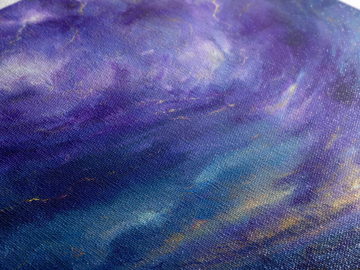 Purple Storm Vortex Wall Art, Abstract Fantasy Seascape Canvas Print, Moody Ocean Decor, Dramatic Wizard Battle Gift For Home Decor
