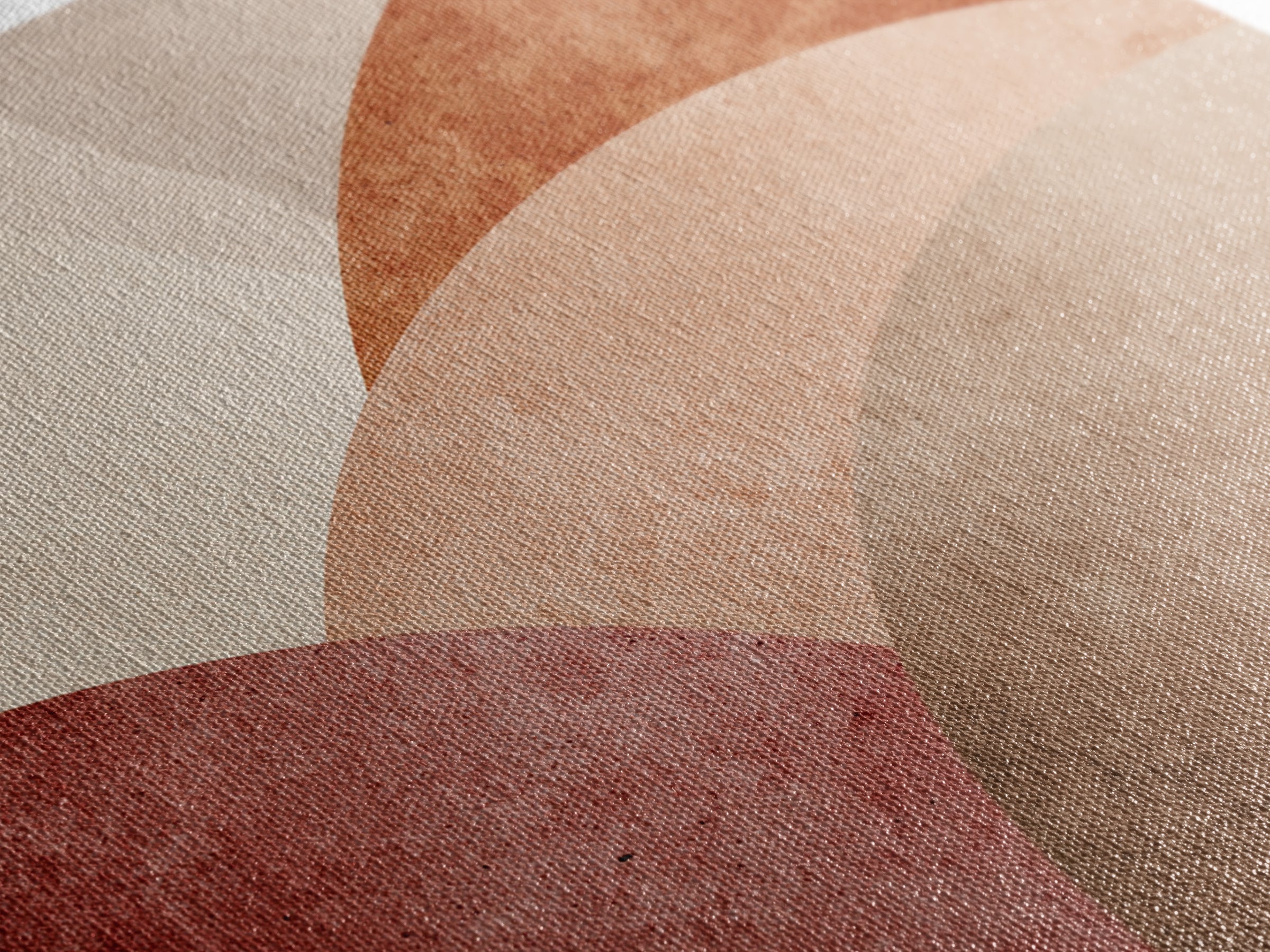 Layered Terracotta Arches Abstract Wall Art, Neutral Canvas Print For Boho Decor, Modern Living Room Decor, And Office Decor