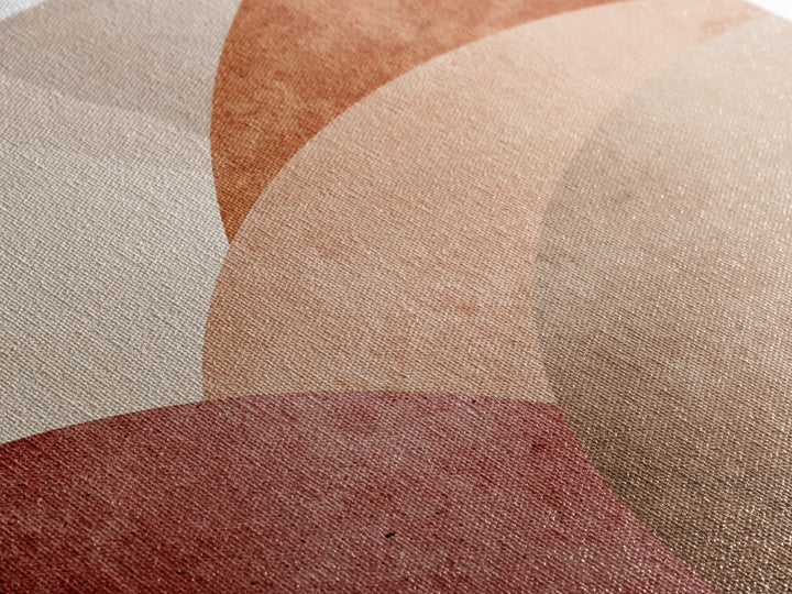 Layered Terracotta Arches Abstract Wall Art, Neutral Canvas Print For Boho Decor, Modern Living Room Decor, And Office Decor