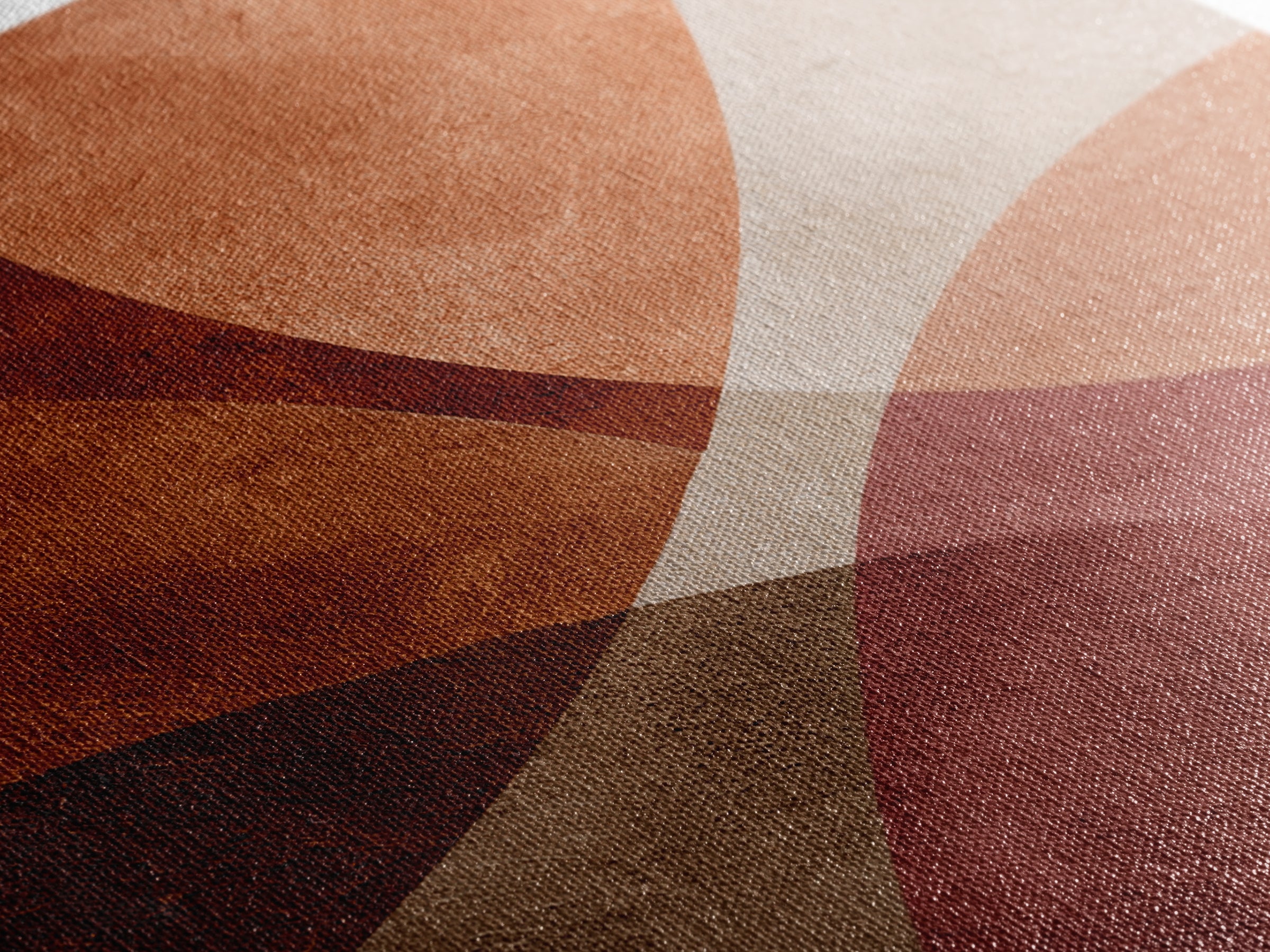 Rust Red Overlapping Shapes Canvas Print, Abstract Wall Art For Mid Century Modern Decor, Earth Tone Home Decor, And Office Decor