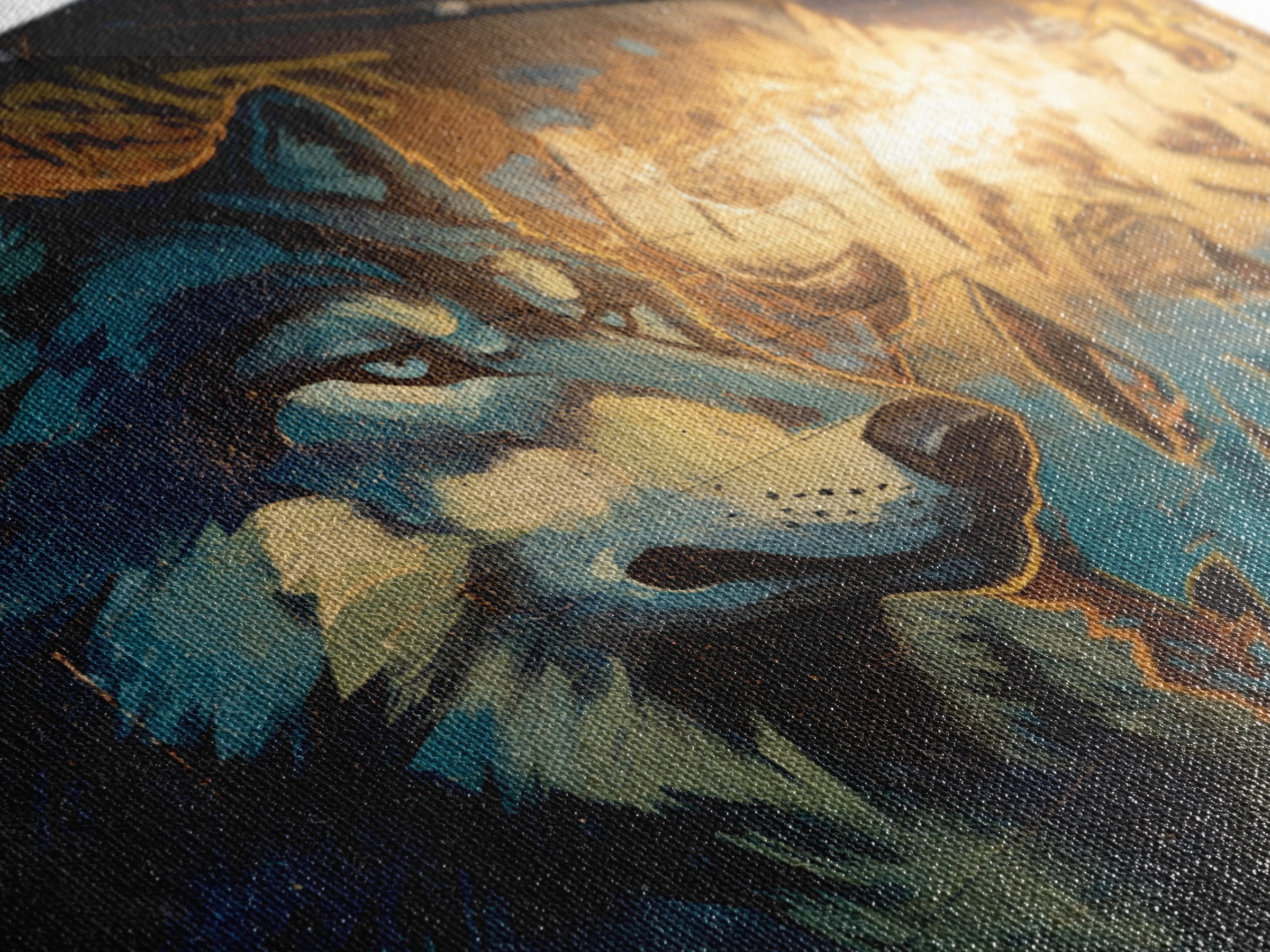 Blue Wolf Graffiti Mural Wall Art, Urban Animal Canvas Print, Street Art Decor, Modern Man Cave Wall Decor, Wolf Lover Gift