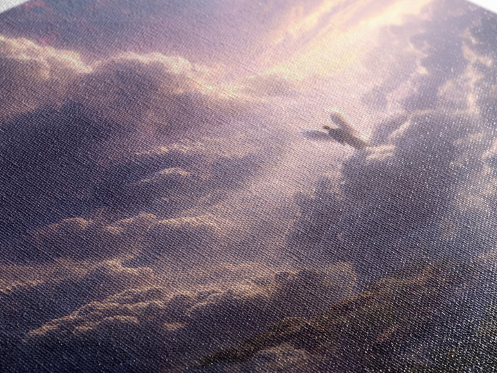 Radiant Angel Above Pastel Clouds Wall Art, Celestial Fantasy Canvas Print, Spiritual Decor, Ethereal Nursery Wall Art, Gift For Her