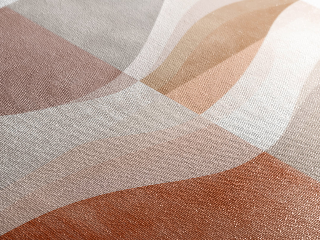 Terracotta Abstract Waves Wall Art, Neutral Beige Canvas Print, Modern Boho Decor, Earth Tone Living Room Wall Art Print