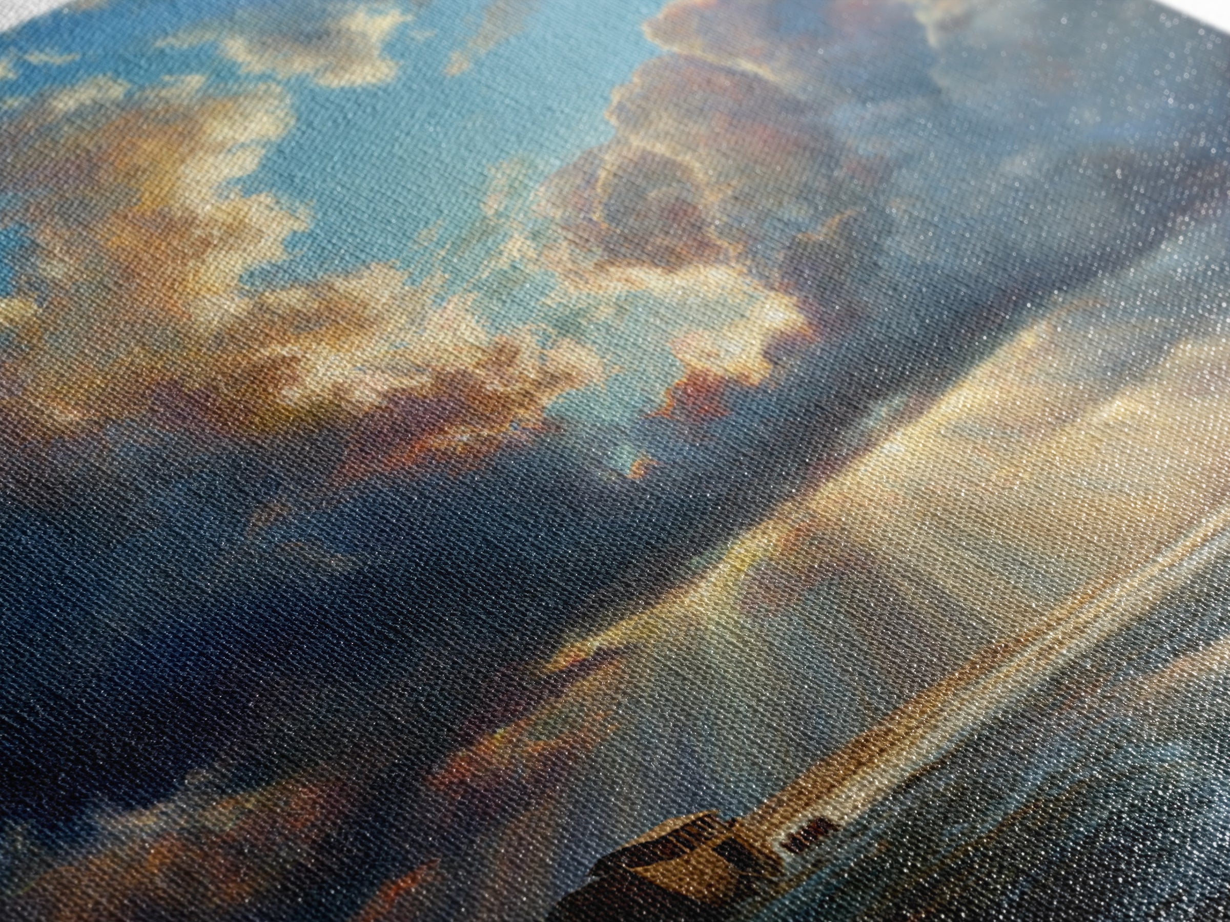 Noah's Ark Storm Clouds Wall Art, Christian Canvas Print, Ocean Seascape Painting, Bible Story Decor, Inspirational Gift