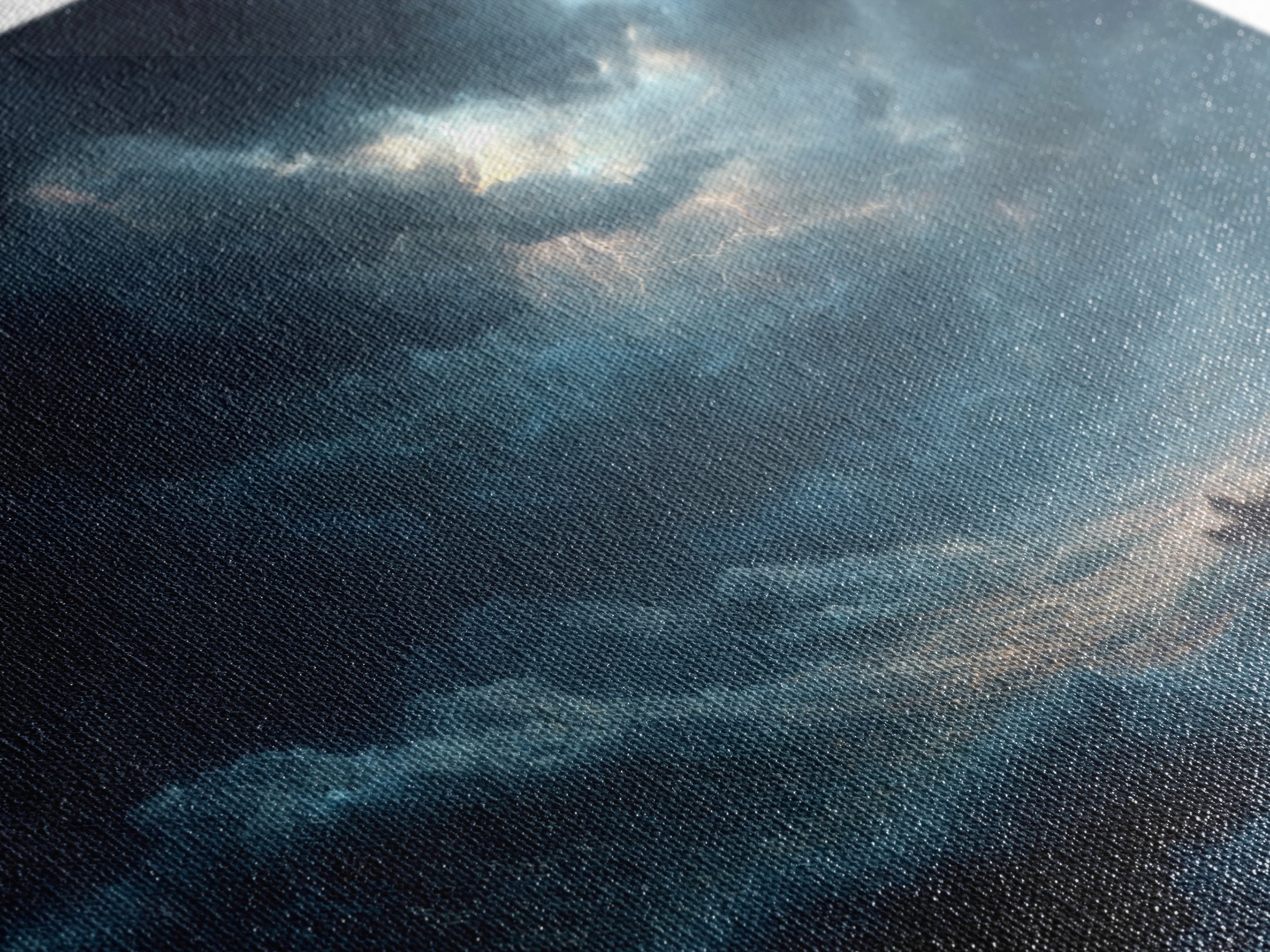 Tiny Boat In Stormy Ocean Wall Art, Dramatic Seascape Canvas Print, Nautical Coastal Decor, Moody Ocean Painting Gift For Him
