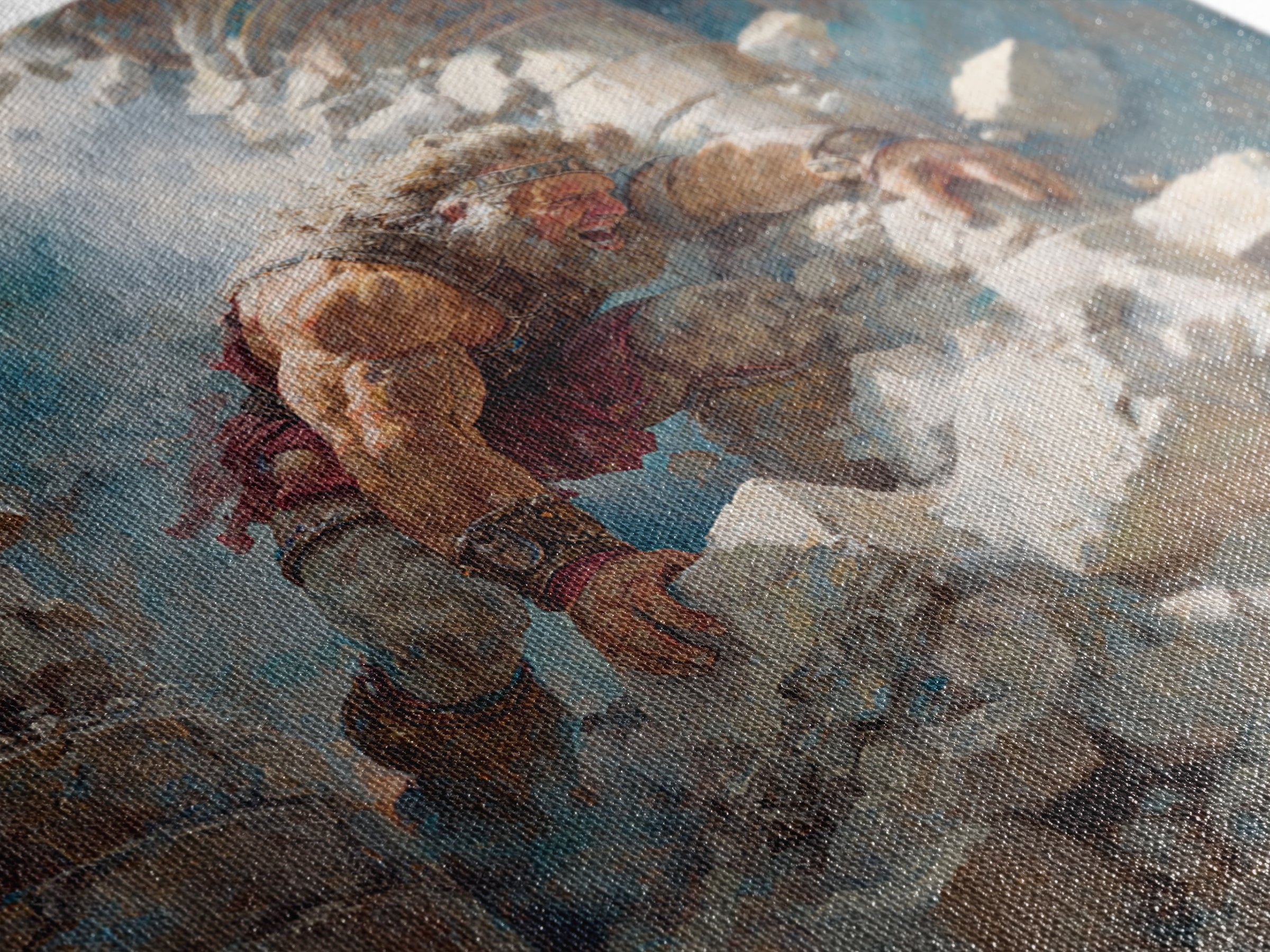 Ancient Titan Warrior In Crumbling Temple Wall Art, Greek Mythology Canvas Print, Dramatic Fantasy Ruins Home Decor Gift For Him