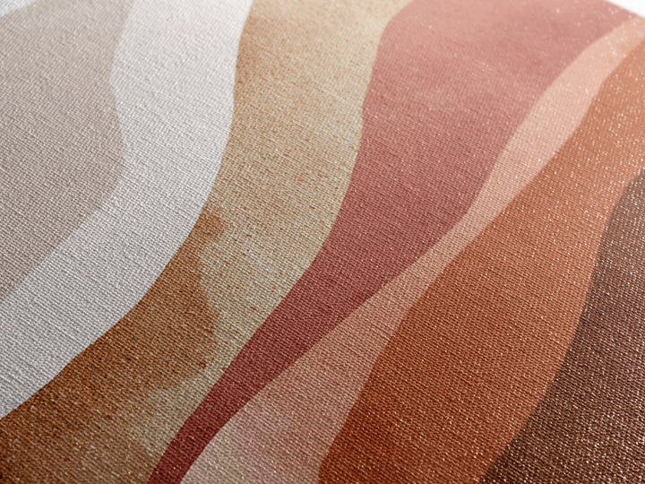 Terracotta Abstract Desert Layers Wall Art, Earth Tone Modern Decor, Neutral Canvas Print For Living Room And Bedroom Home Decor
