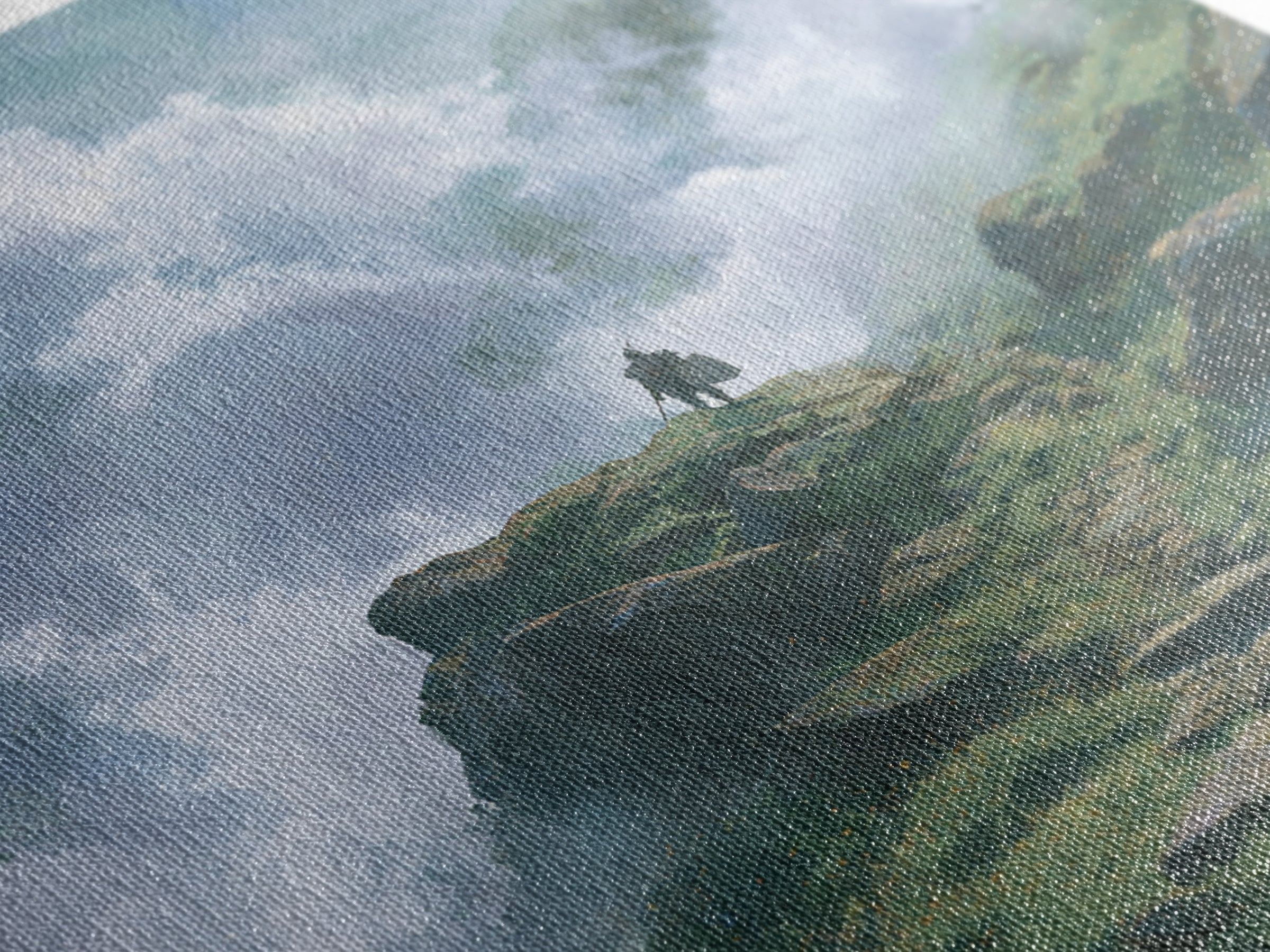 Misty Mountain Path Above The Clouds Wall Art, Fantasy Landscape Canvas Print, Adventure Decor, Nature Poster Gift For Hikers