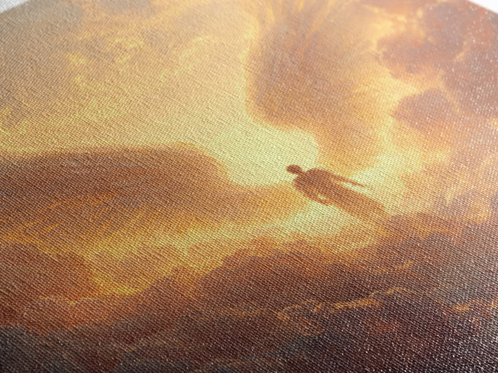 Angel Wings In Golden Clouds Canvas Print, Celestial Wall Art, Spiritual Heaven Decor, Guardian Angel Gift For Her, Nursery Wall Decor