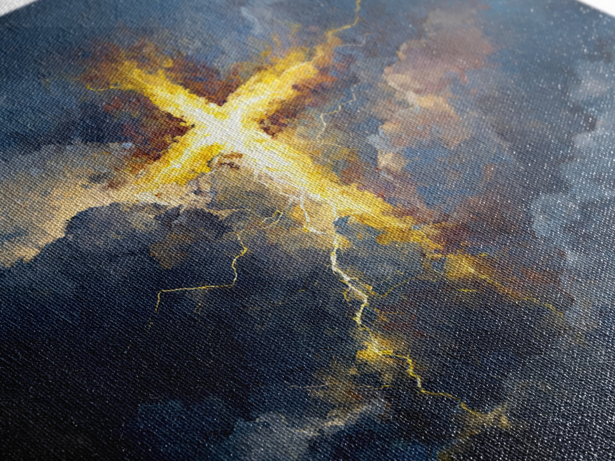 Glowing Cross In Storm Clouds Canvas Print, Christian Wall Art, Spiritual Gift, Faith Inspired Home Decor, Bible Verse Decor