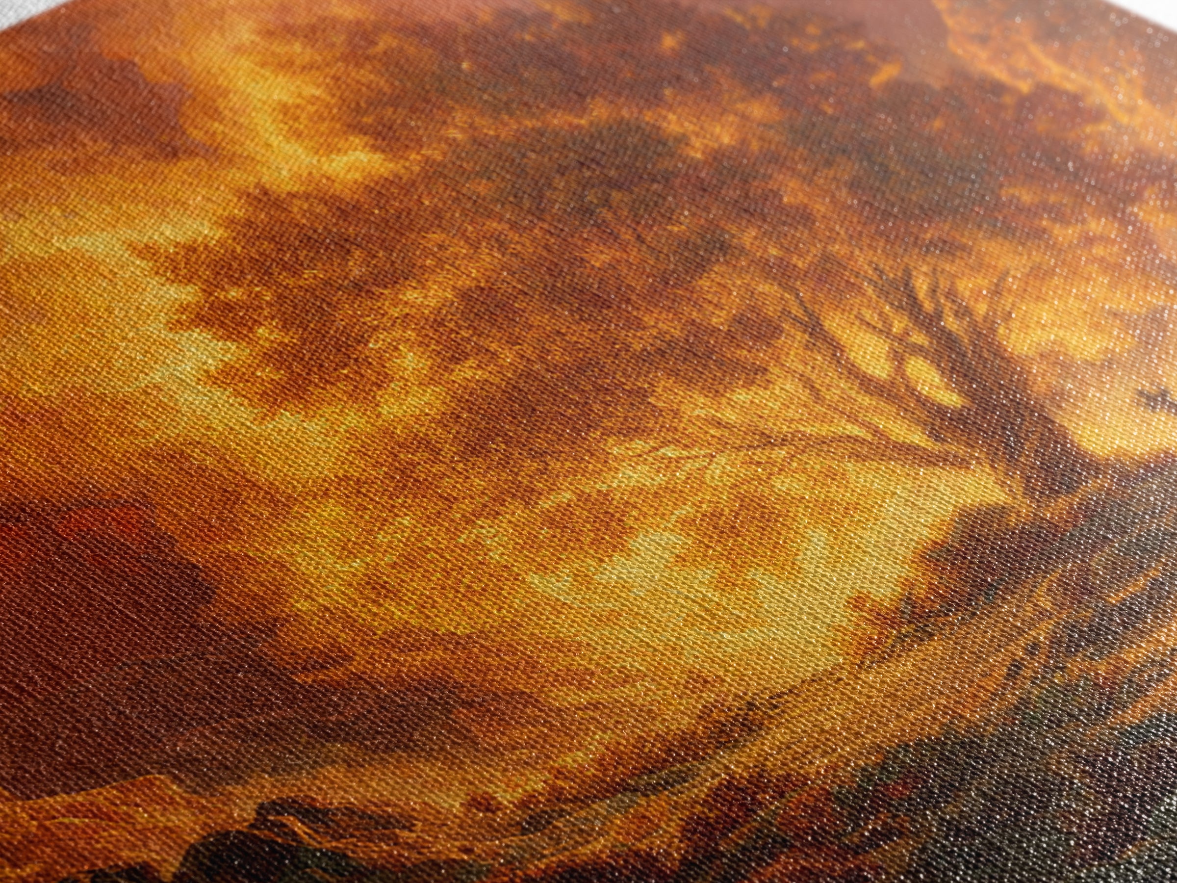 Fiery Burning Bush In Desert Wall Art, Biblical Christian Canvas Print, Spiritual Landscape Decor, Religious Housewarming Gift