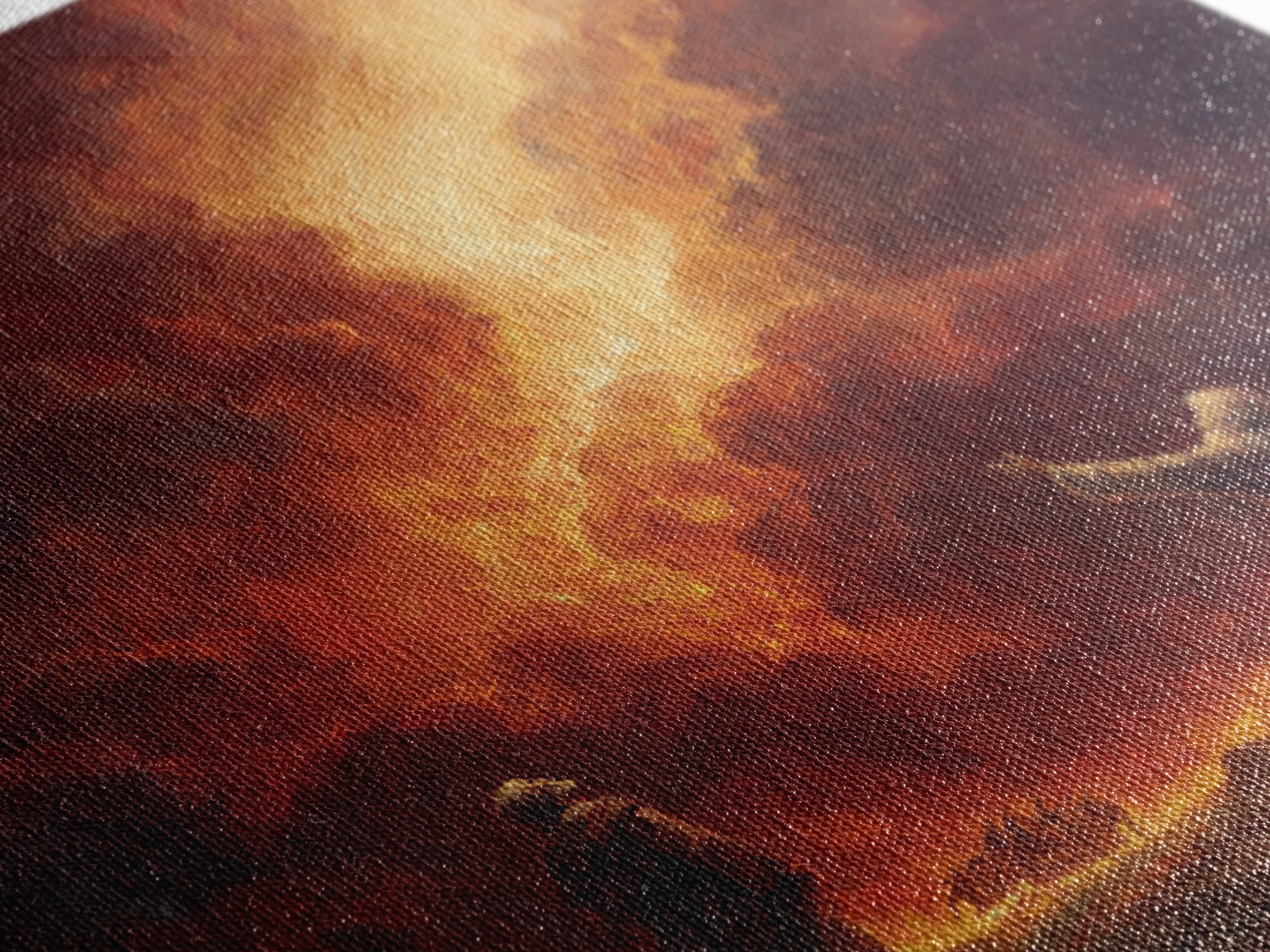 Apocalyptic Firestorm Biblical Scene Wall Art, Dramatic Religious Canvas Print, Christian Decor, Fine Art Print, Living Room Decor