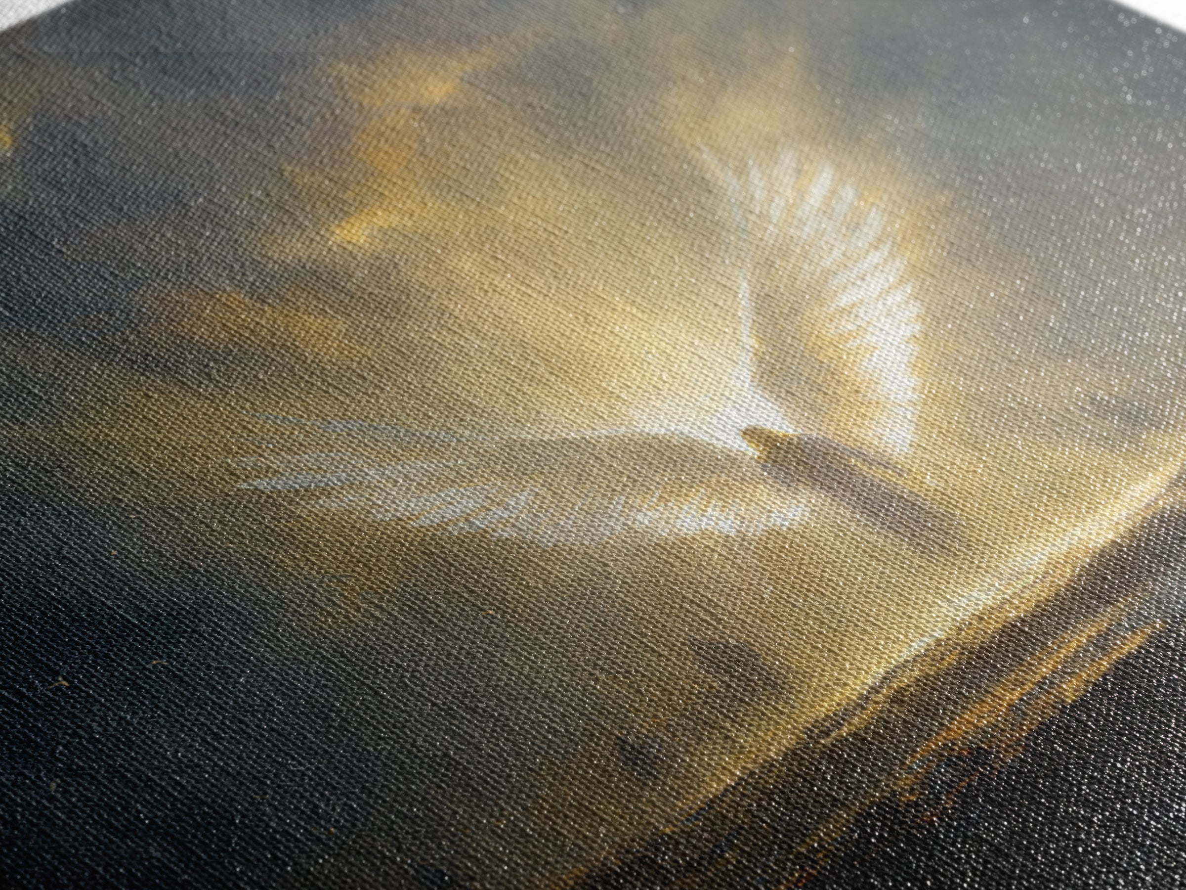 Radiant Angel With Golden Wings Canvas Print, Spiritual Wall Art, Fantasy Artwork, Christian Gift, Dramatic Home Decor, Fine Art Print
