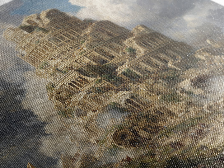 Tower Of Babel Ruins Canvas Print, Biblical Architecture Wall Art, Classical Painting, Historical Decor, Large Art Print