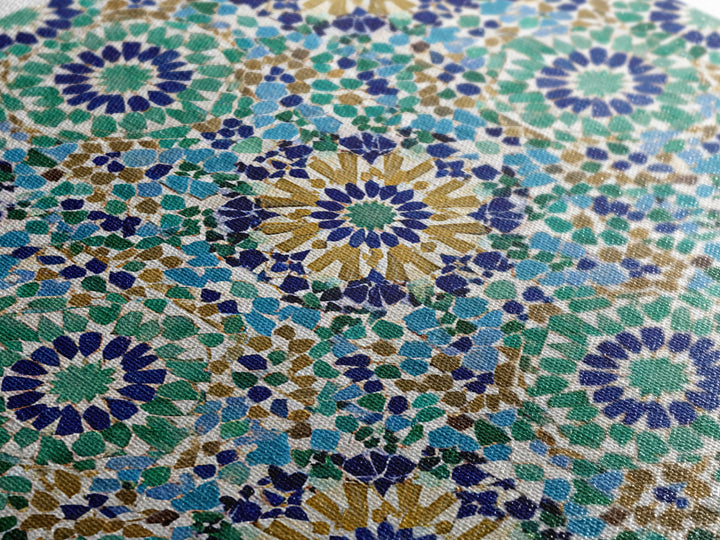 Moroccan Mosaic Tile Pattern Wall Art, Islamic Geometric Print, Teal Blue Wall Decor, Mediterranean Morocco Home Decor Gift